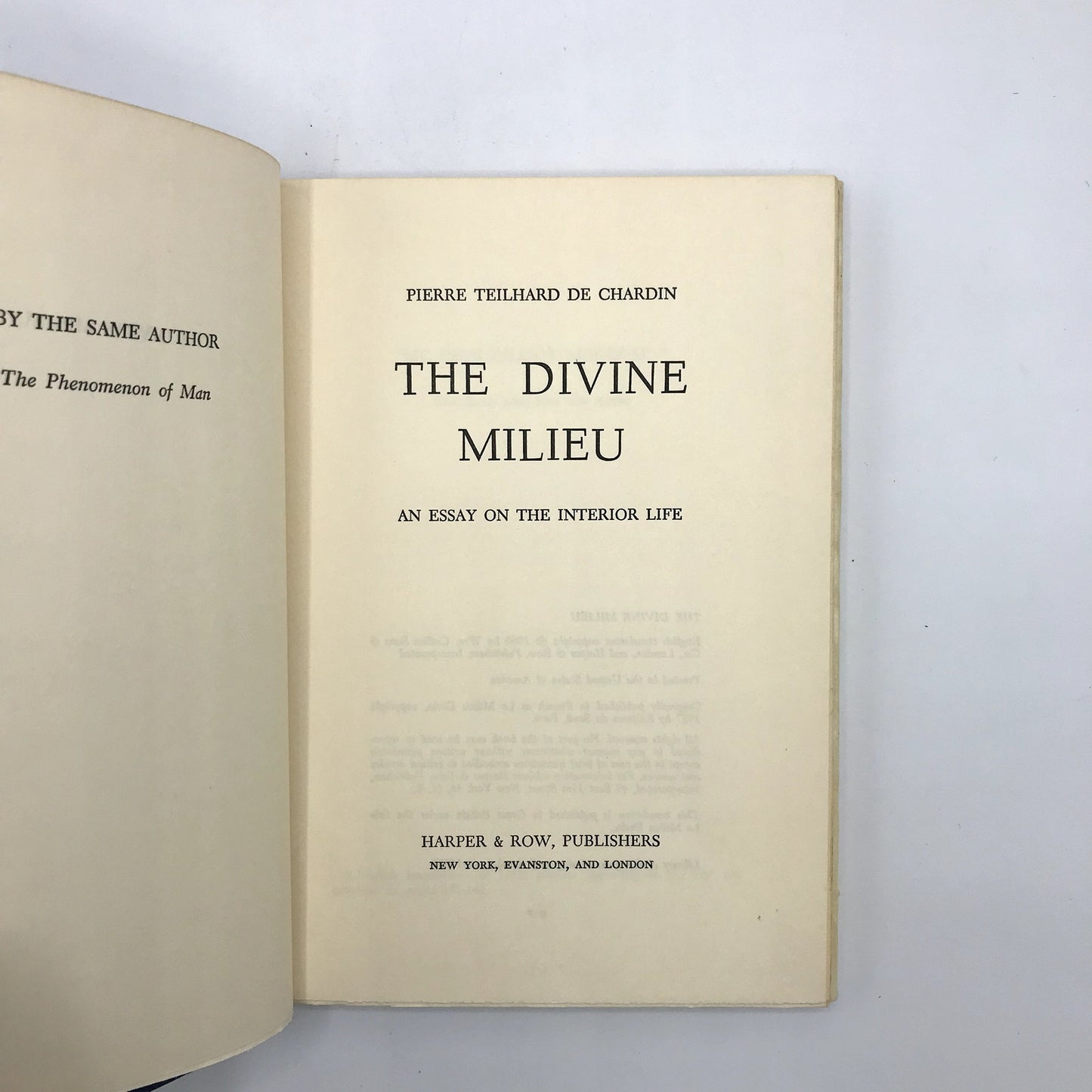 Pierre Teilhard de Chardin Lot of 3 Hardcover Spirituality Books 1950s & 60s