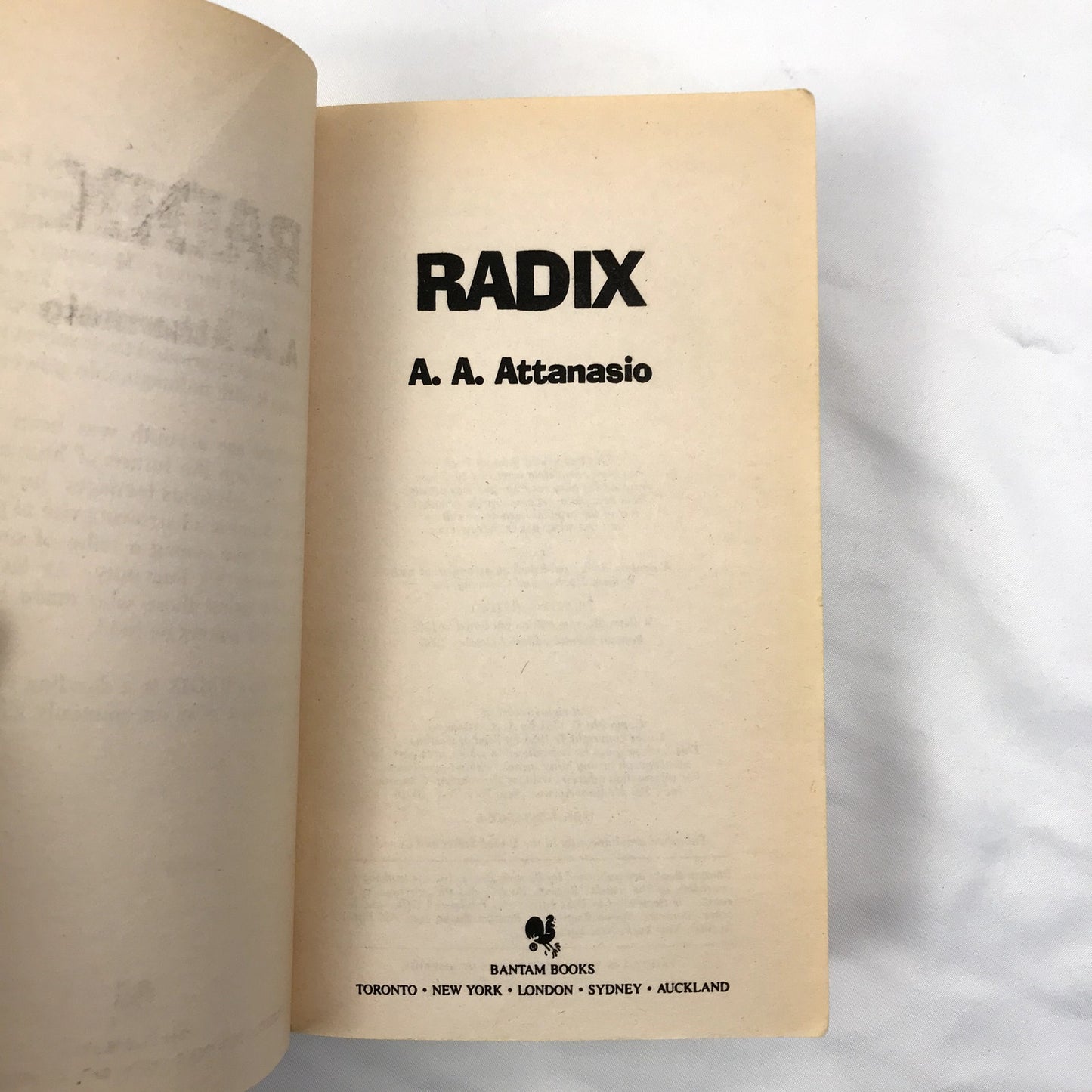 Radix Bantam Spectra Edition Mass Market Paperback Book By A. A. Attanasio 1985