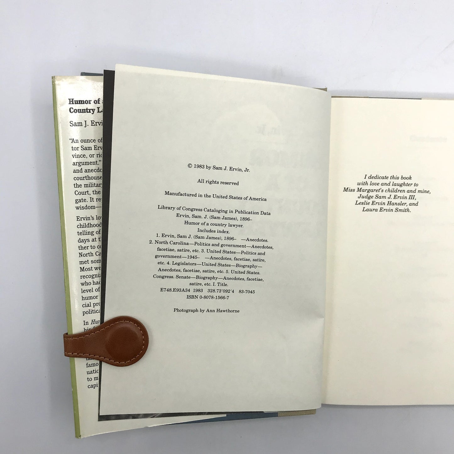 Humor of a Country Lawyer Signed & Inscribed Hardcover by Sam J. Ervin Jr. 1983
