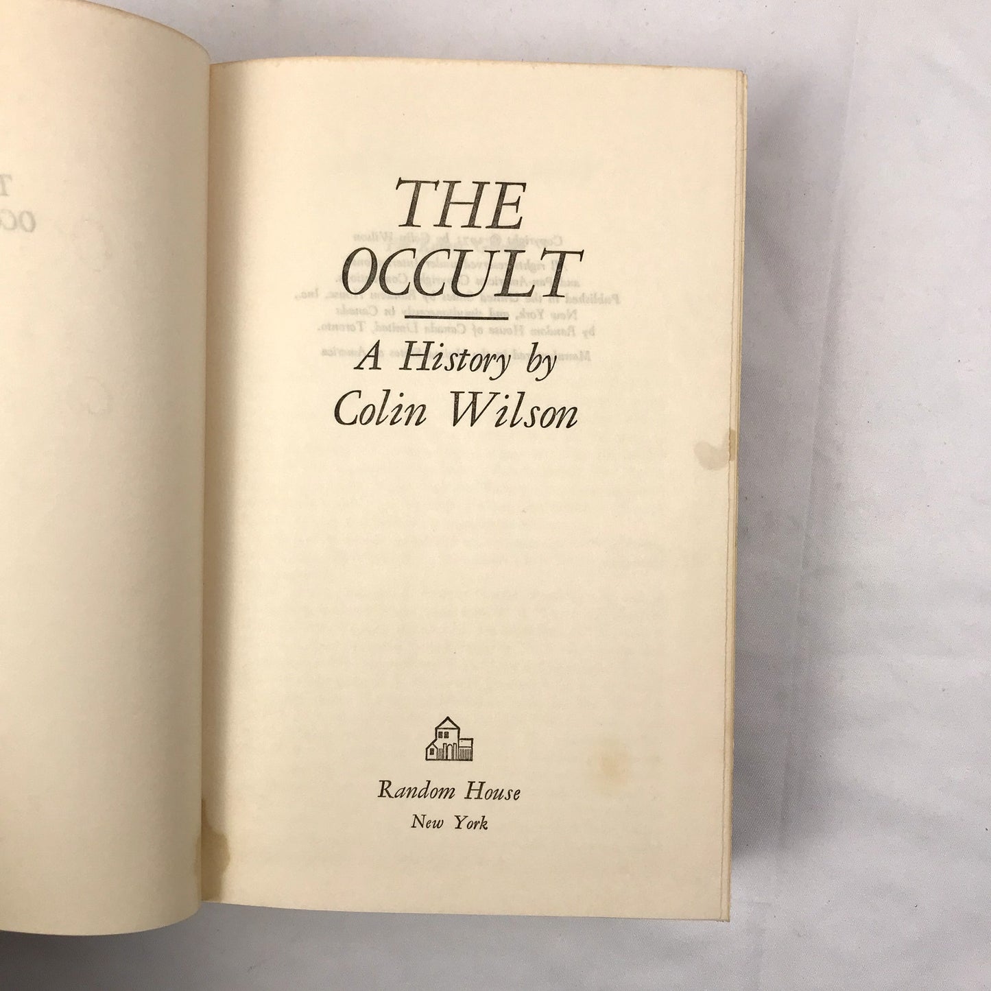 The Occult: A History by Colin Wilson Hardcover Book Dust Jacket Intact 1971