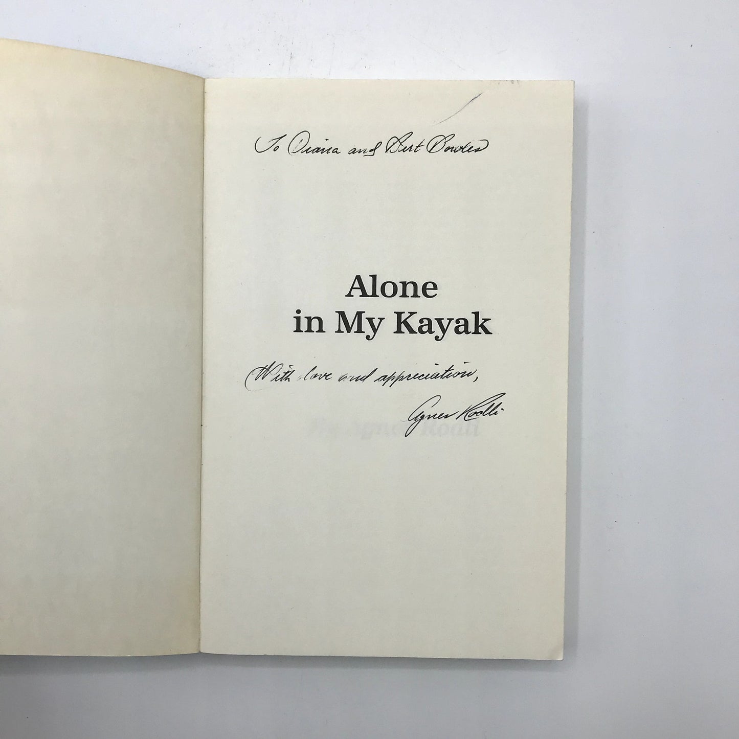 Alone In My Kayak Signed Spiritual Paperback English Book by Agnes Rodli 1993