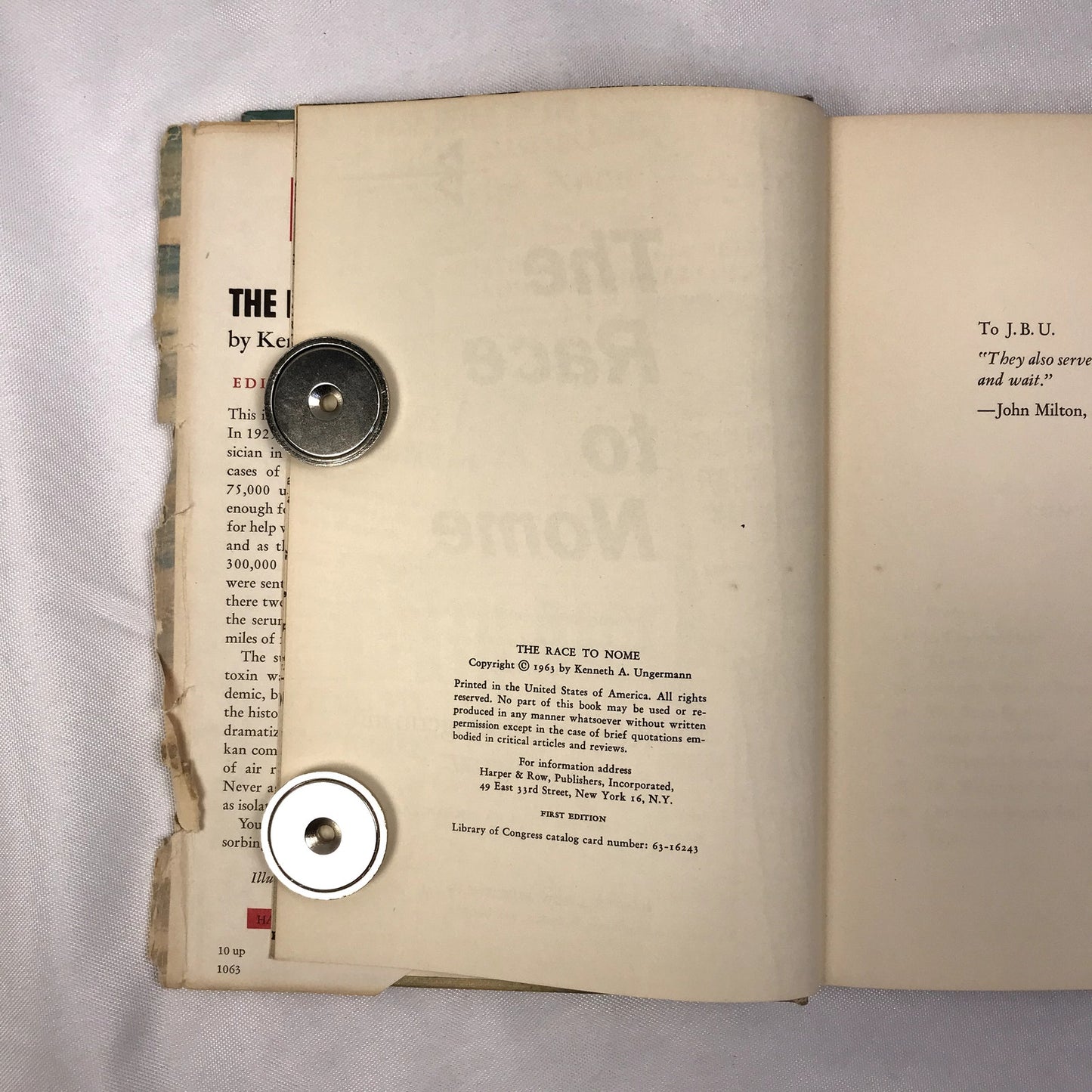 The Race to Nome Hardcover Book by Kenneth A. Ungermann 1963 First Edition