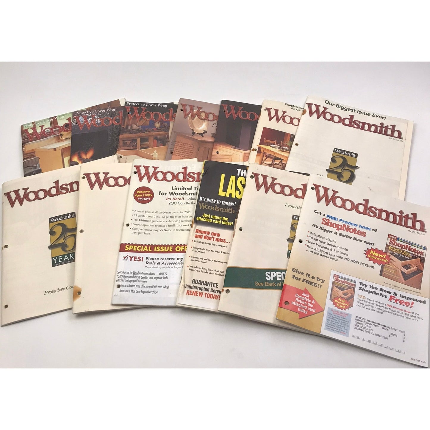 Woodsmith Magazine Lot of 21 Woodworking Projects & Tips Illustrated Paperbacks
