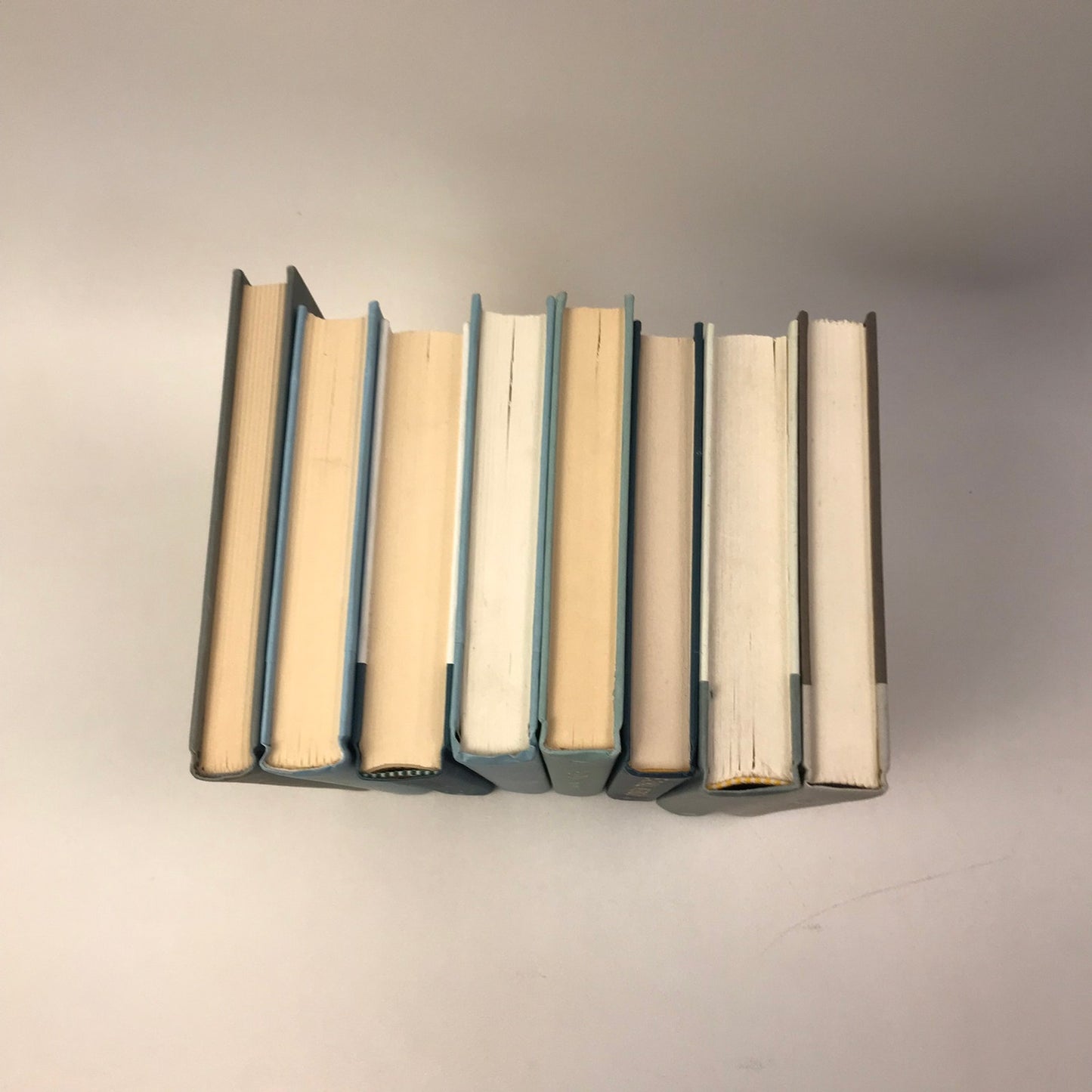 Blue Green Gray Book Stack Set of 8 Decorative Bookshelf Display Interior Design
