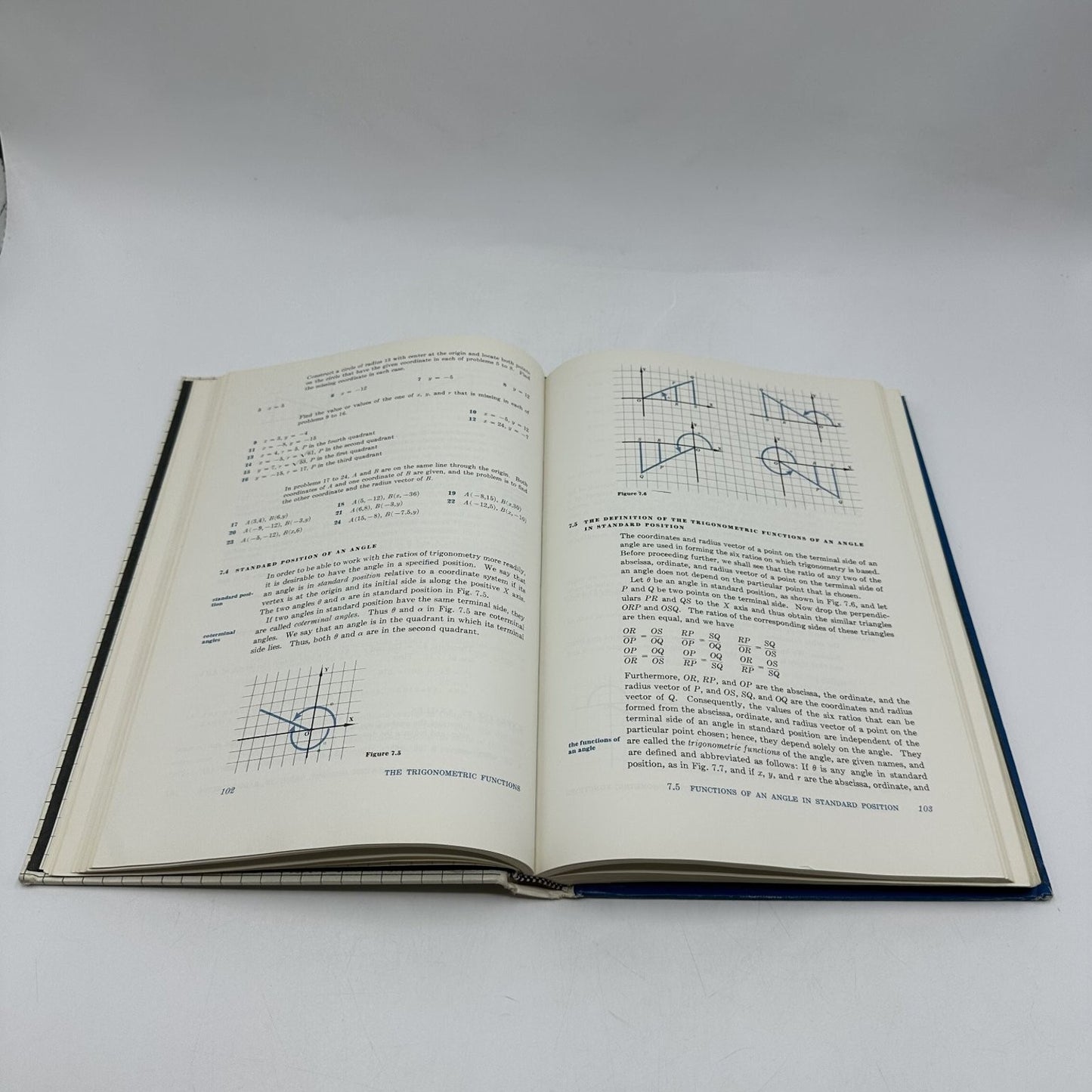 Algebra and Trigonometry Rees Sparks 1962 Math Textbook McGraw-Hill