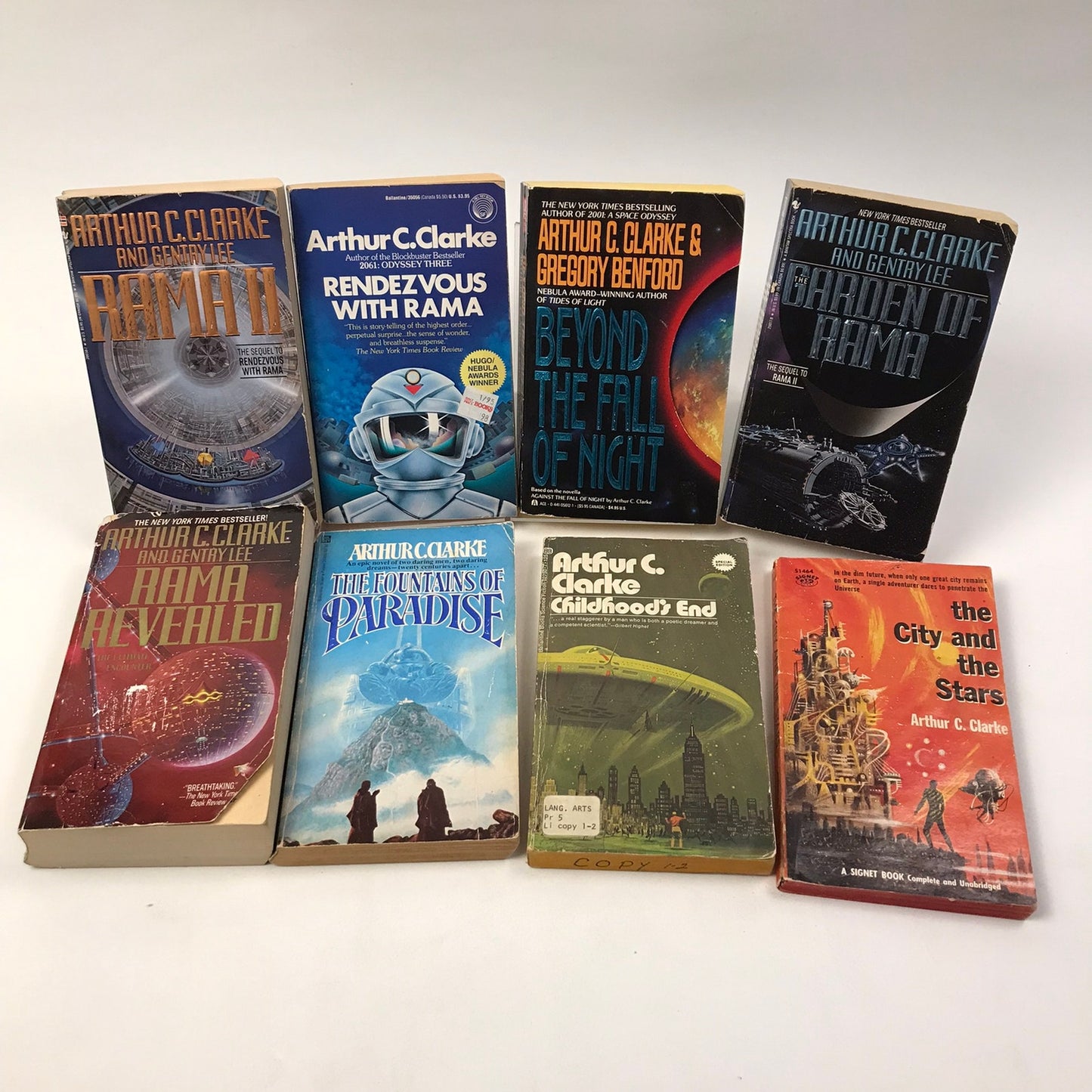 Arthur C Clarke Lot of 10 with 1968 Book Club Edition of 2001 Science Fiction