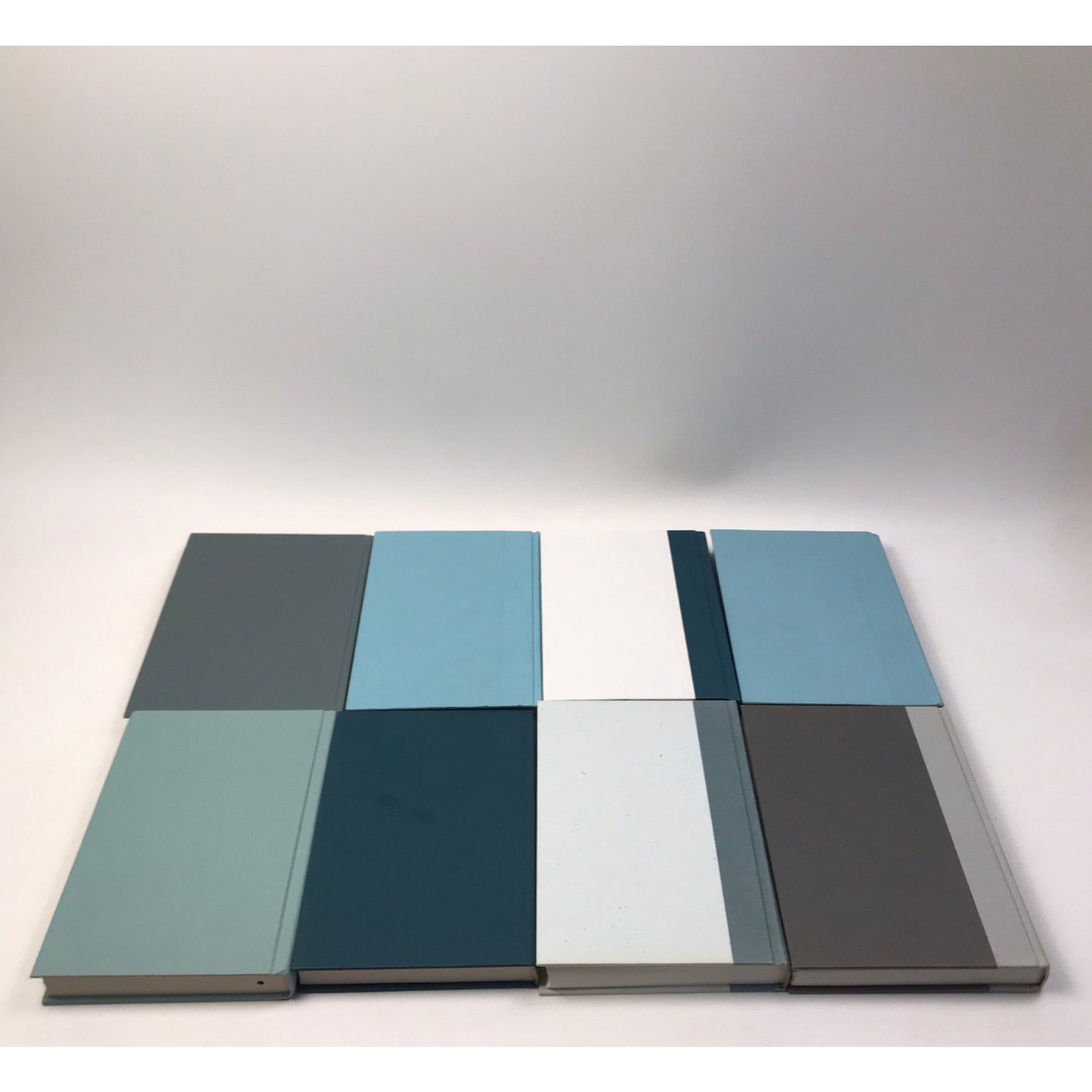 Blue Green Gray Book Stack Set of 8 Decorative Bookshelf Display Interior Design