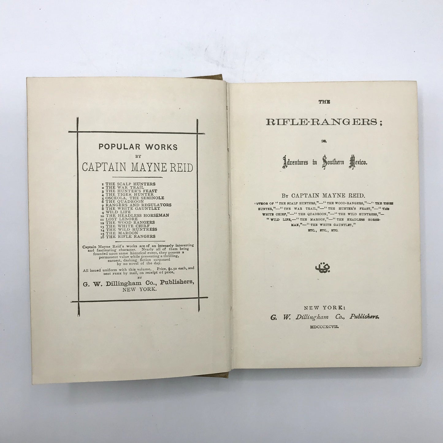 The Rifle Rangers Illustrated Vintage Hardcover Book by Captain Mayne Reid 1897