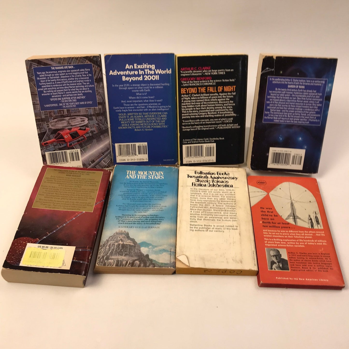 Arthur C Clarke Lot of 10 with 1968 Book Club Edition of 2001 Science Fiction