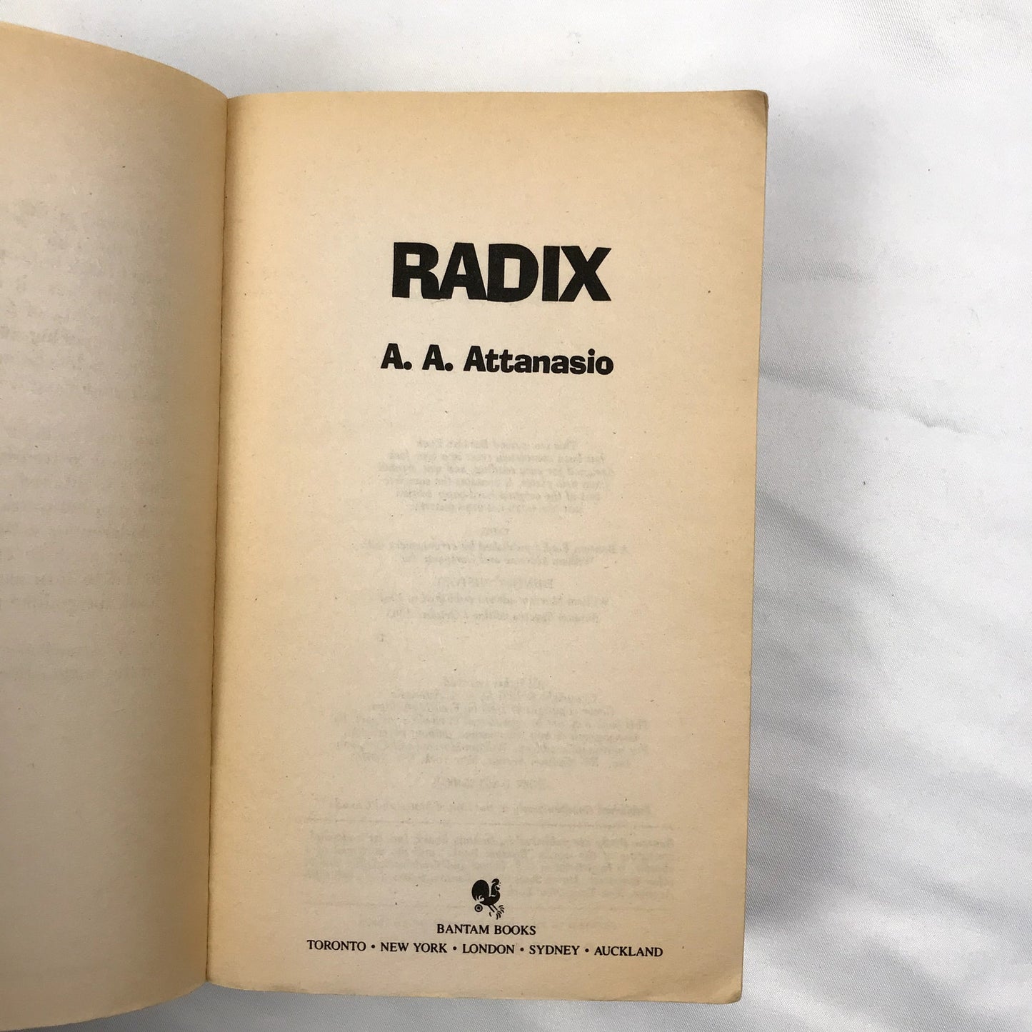 Radix Bantam Spectra Edition Mass Market Paperback Book By A. A. Attanasio 1985
