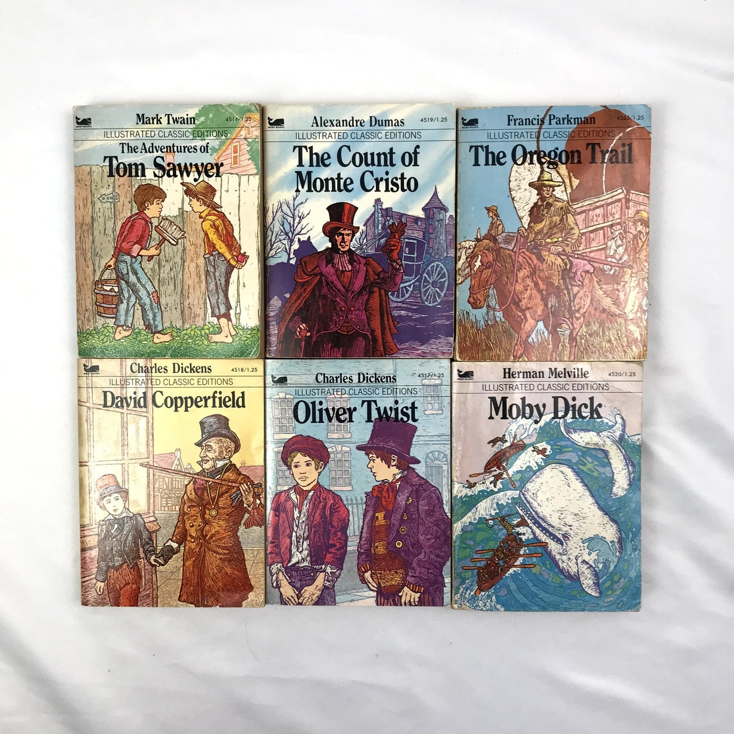 Moby Books Lot of 6 Mini Paperbacks Vintage Illustrated Classic Editions