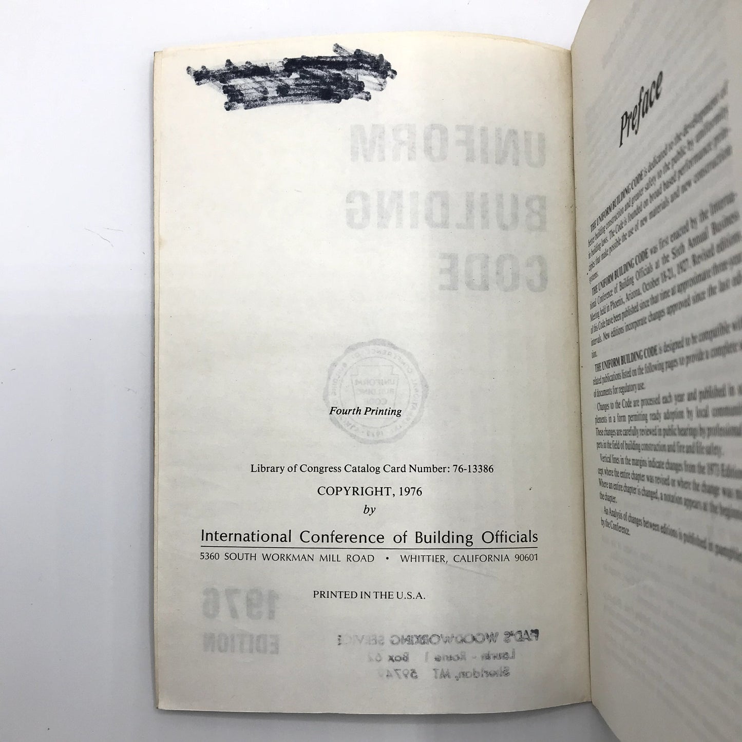 Uniform Building Code 1976 Edition Illustrated Paperback Book 4th Printing
