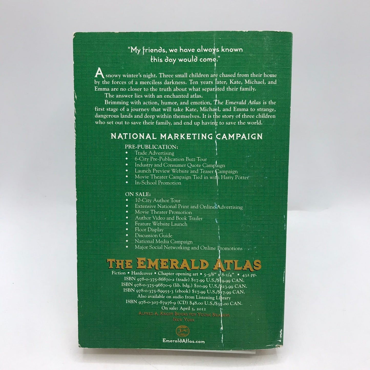 The Emerald Atlas Books of Beginning John Stephens Advance Readers Time Travel