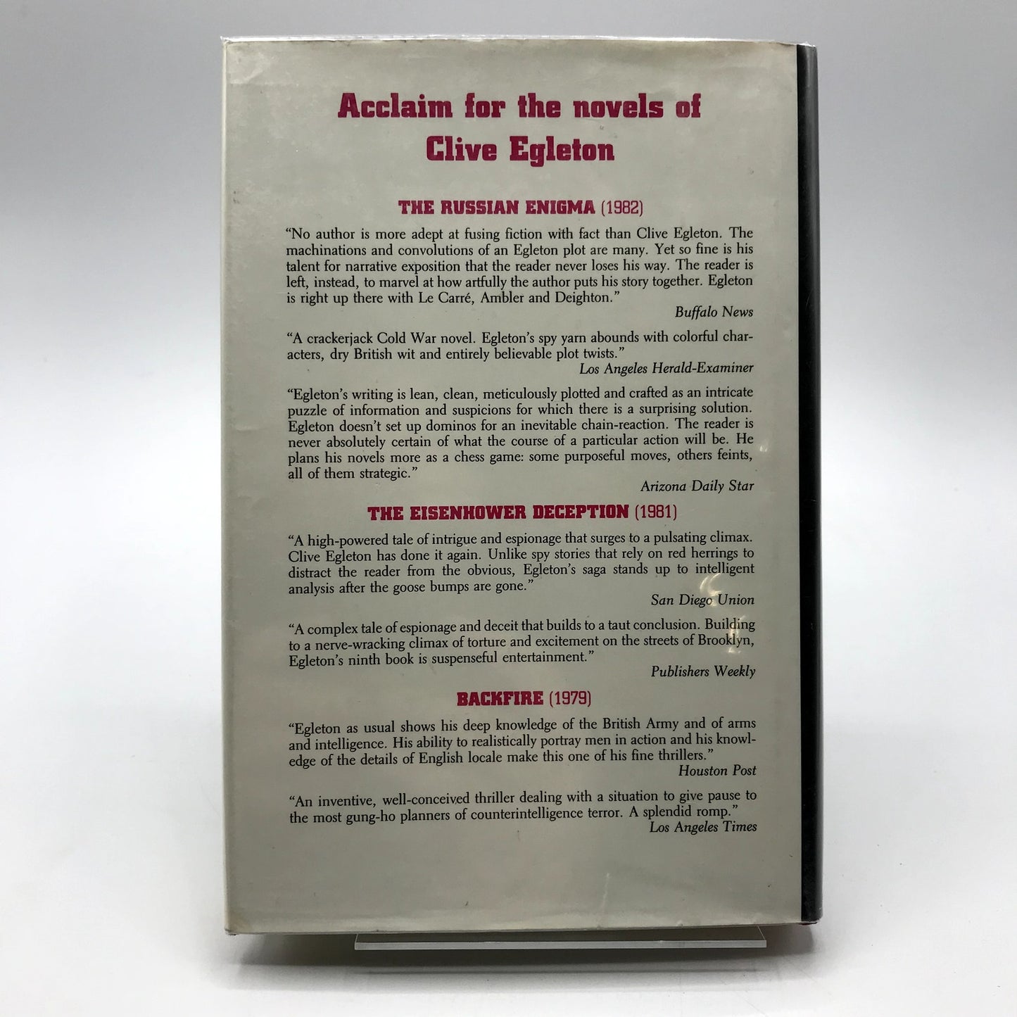 A Conflict of Interests Hardcover Book by Clive Egleton First Edition 1983