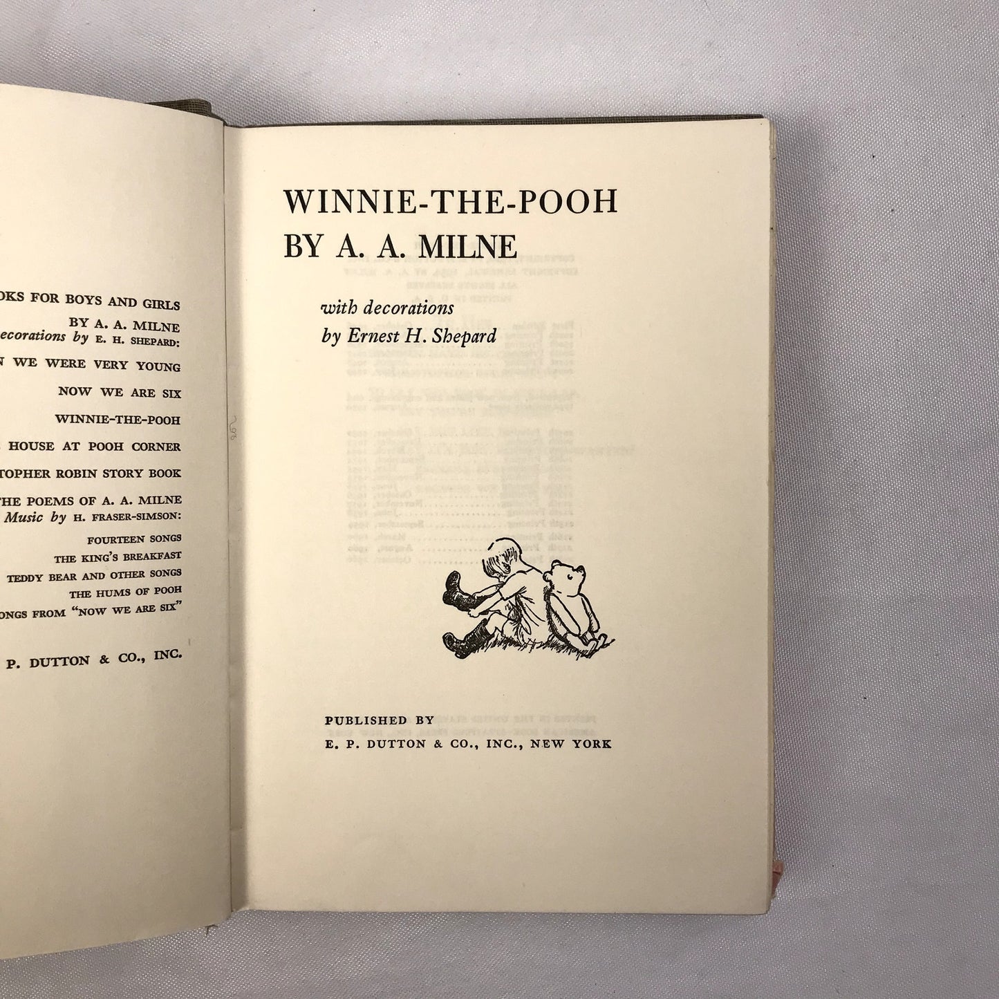 Winnie-The-Pooh Illustrated Hardcover Book by A. A. Milne with E. Shepard 1960