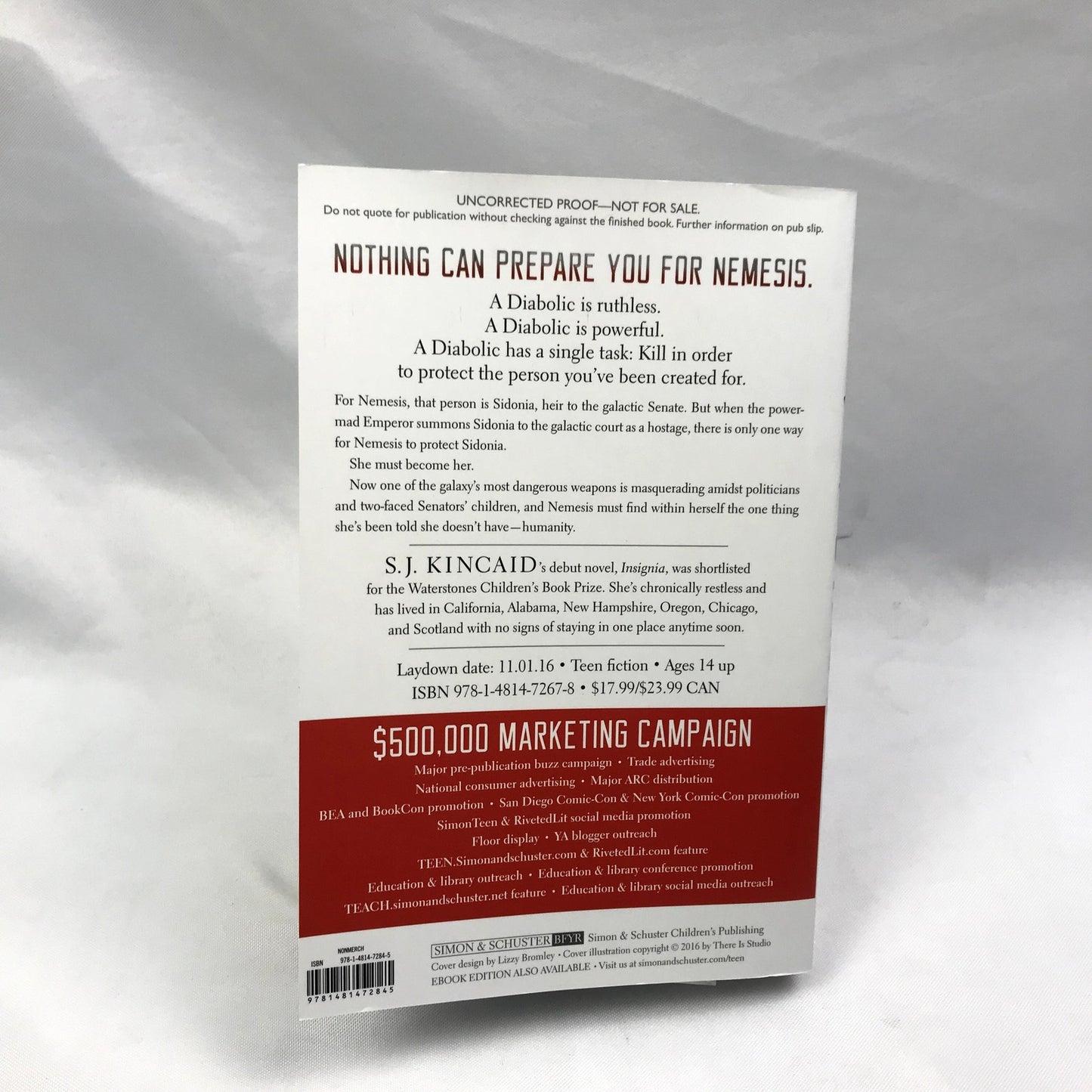The Diabolic Advanced Readers Copy SIGNED Paperback Book by S.J. Kincaid
