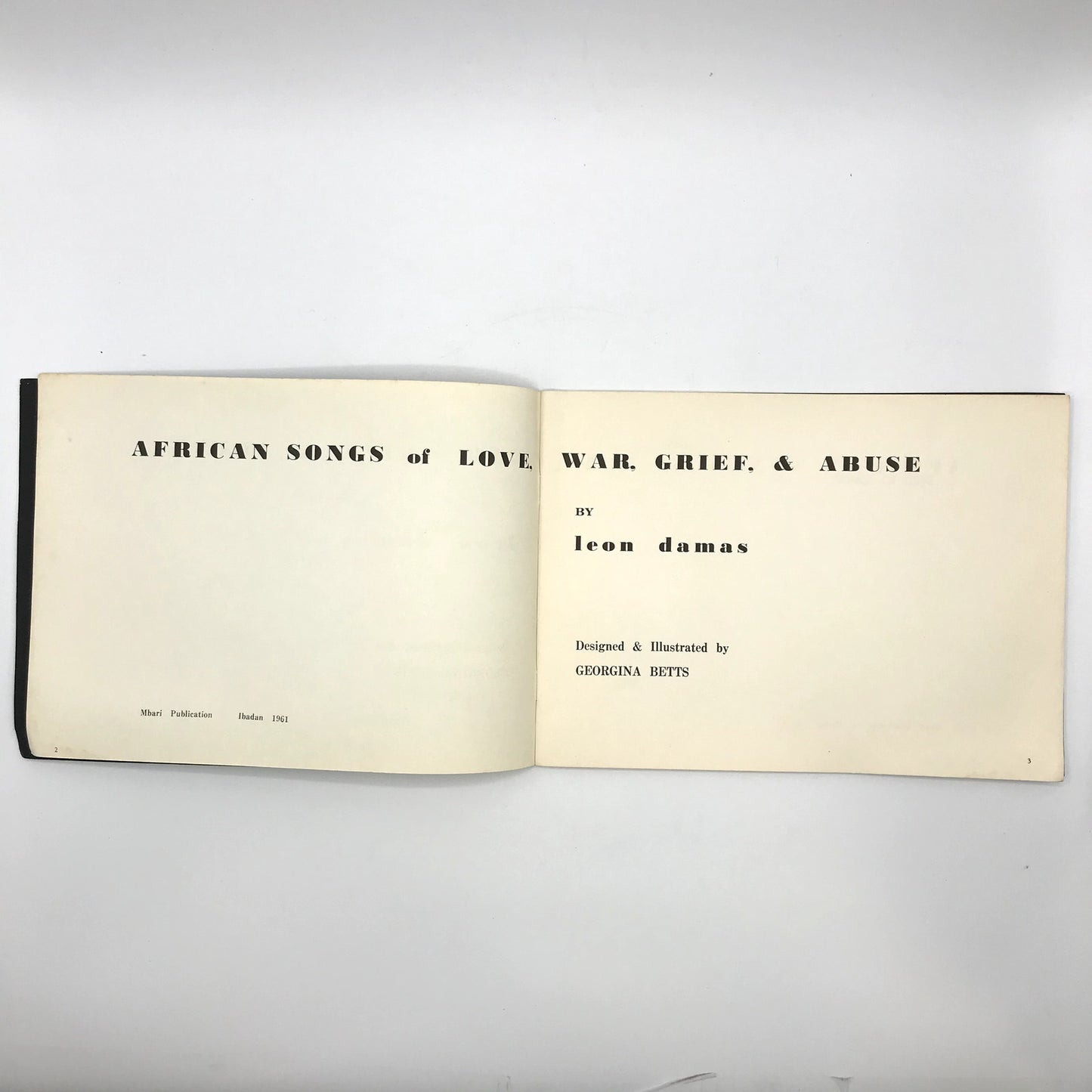 African Songs of Love, War, Grief, & Abuse Illustrated Paperback Leon Damas 1961
