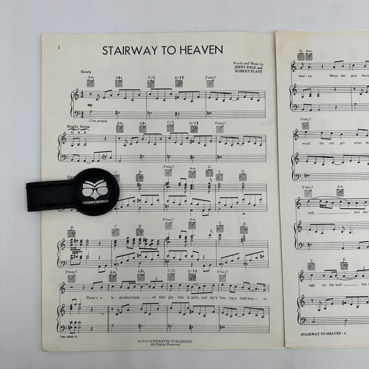 Stairway to Heaven Sheet Music Jimmy Page Robert Plant 1973 Warner Bros.
