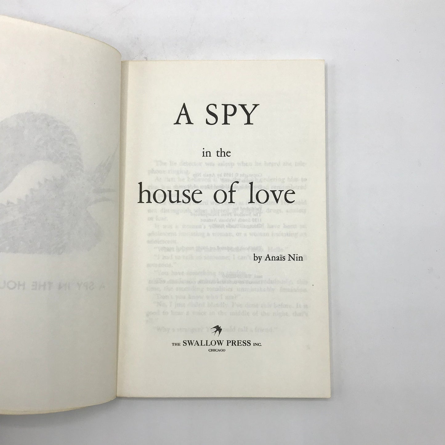 A Spy in the House of Love Paperback Literature Erotica Novel by Anaïs Nin 1959