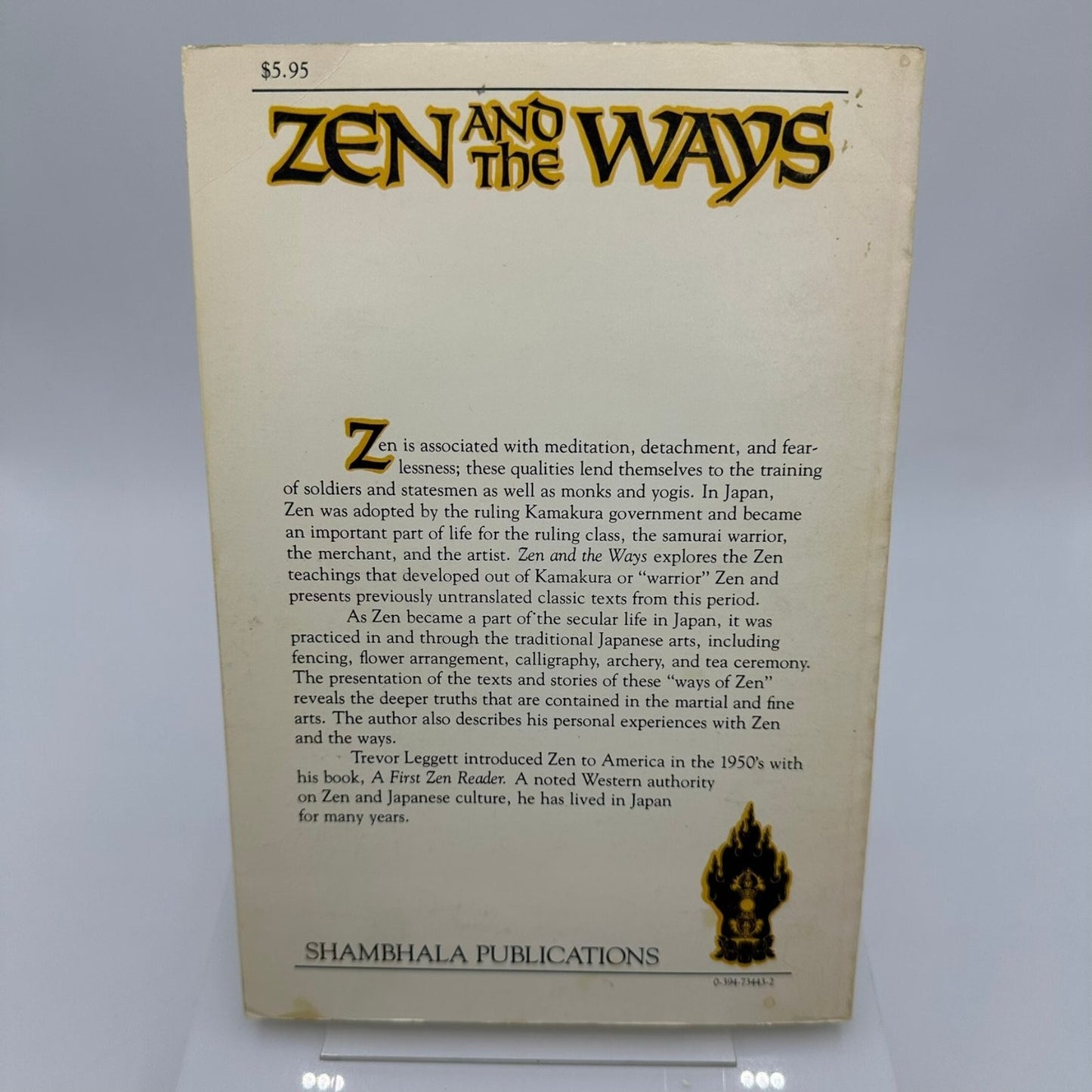 Zen and the Ways Trevor Leggett 1978 Paperback Martial Arts Shambhala