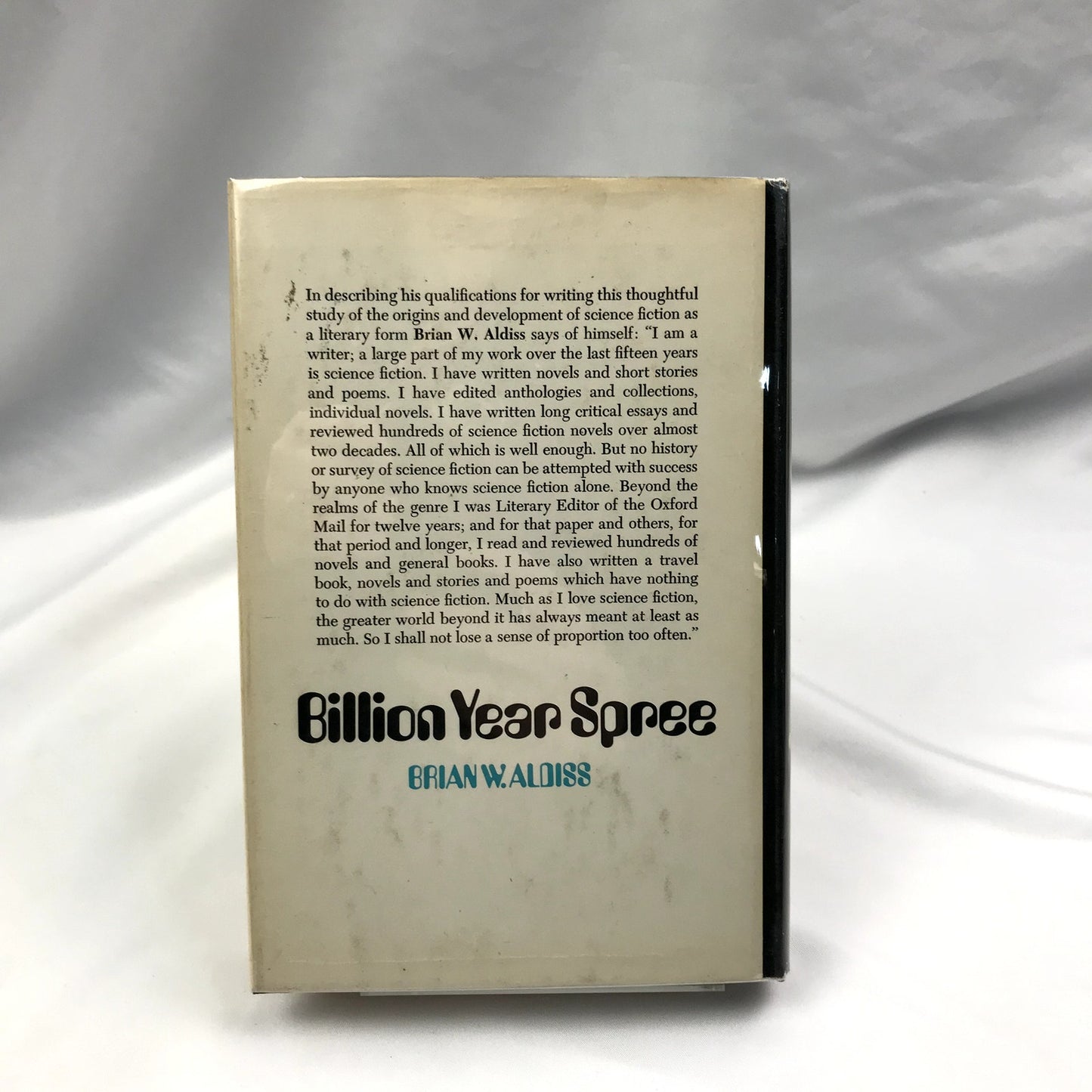 Billion Year Spree by Brian W. Aldiss Signed First Edition Hardcover Book 1973
