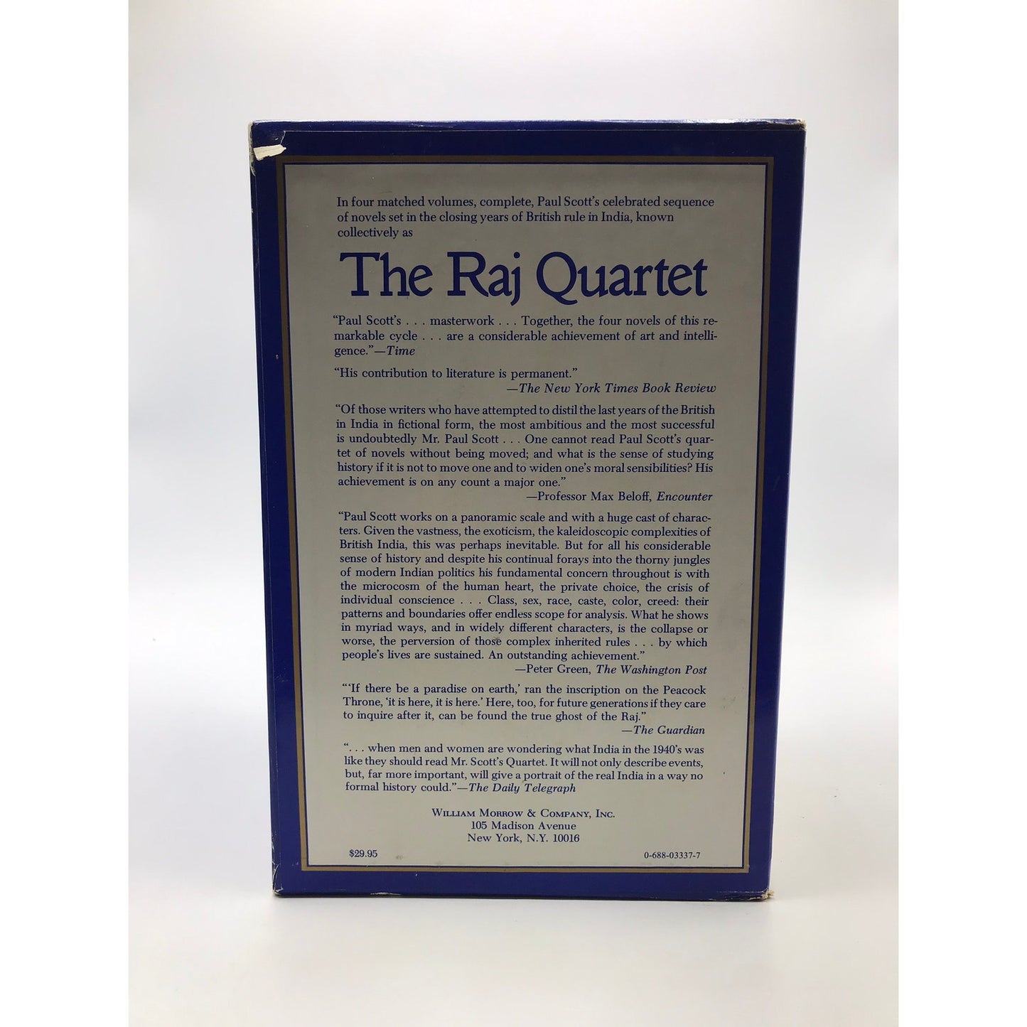 The Raj Quartet Complete 4 Volume Box Set by Paul Scott Historical Novels India