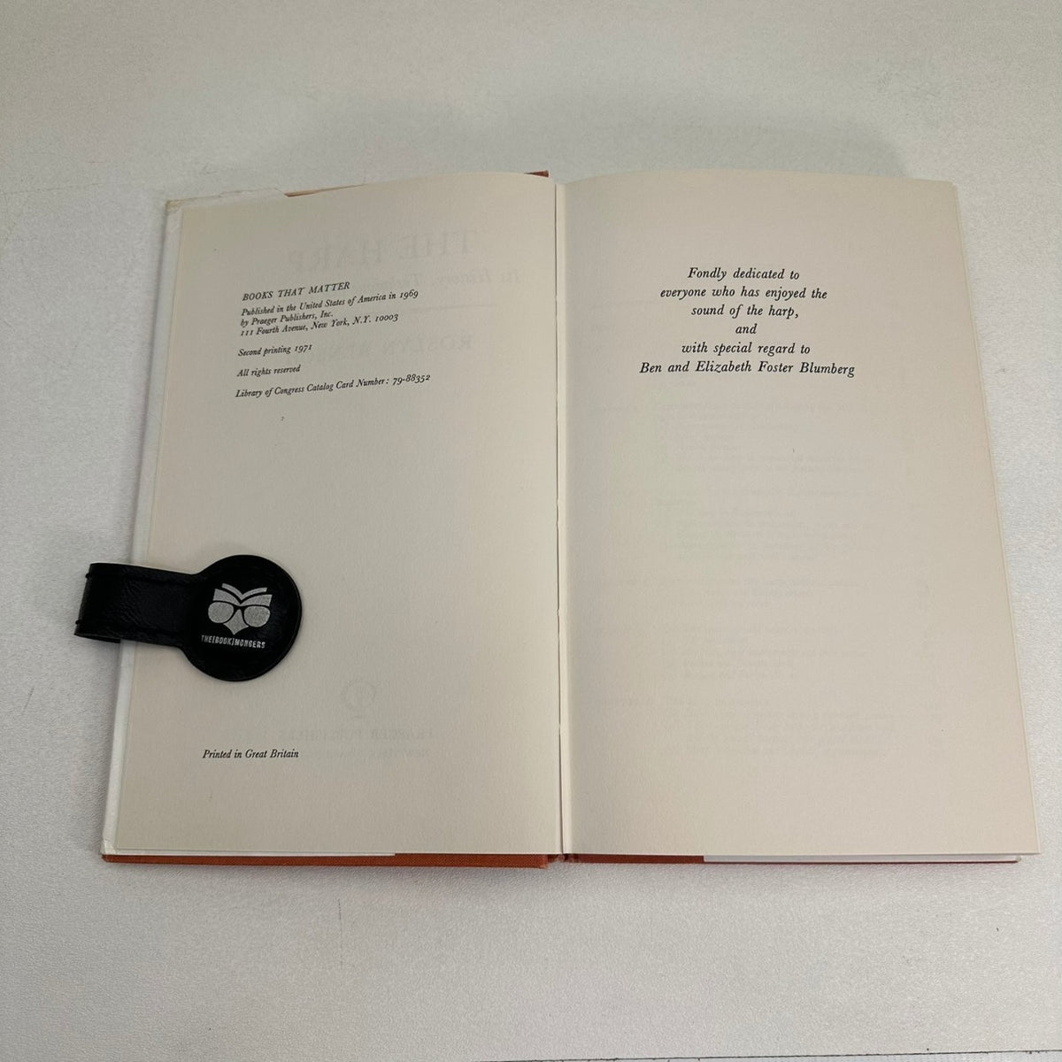 The Harp Roslyn Rensch 1971 Second Printing Music History Praeger