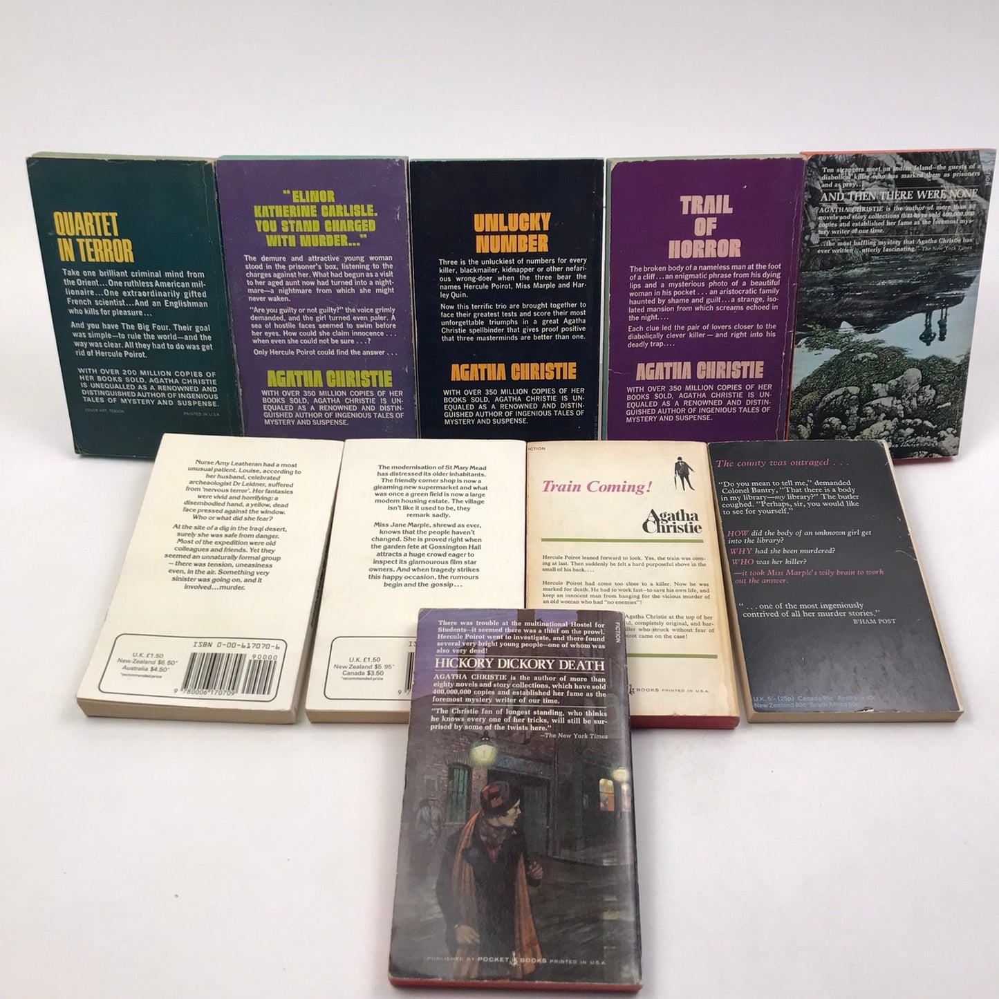 Agatha Christie Novels Vintage Paperbacks Mystery Thriller Fiction Lot of 10