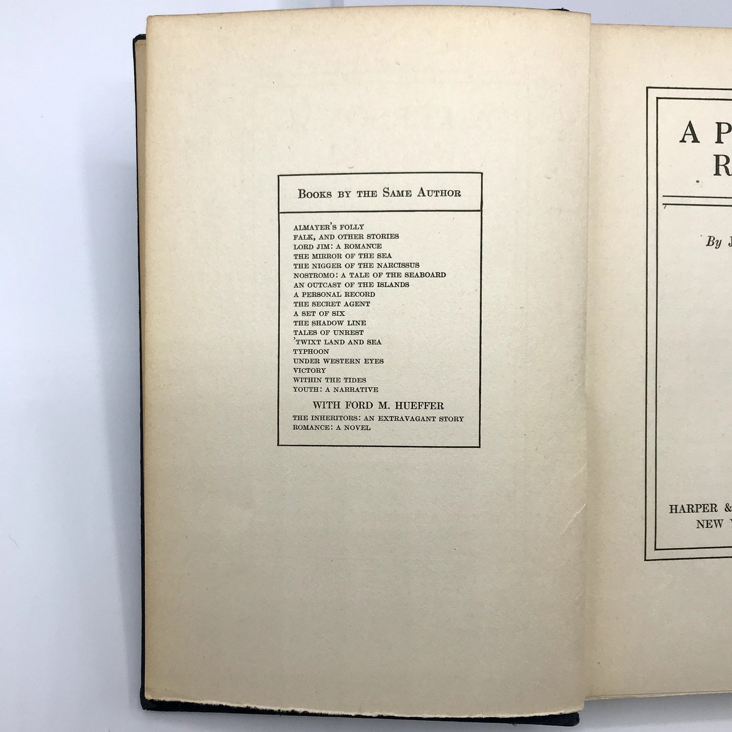 A Personal Record Antique Hardcover Book by Joseph Conrad 1st U.S. Edition 1912