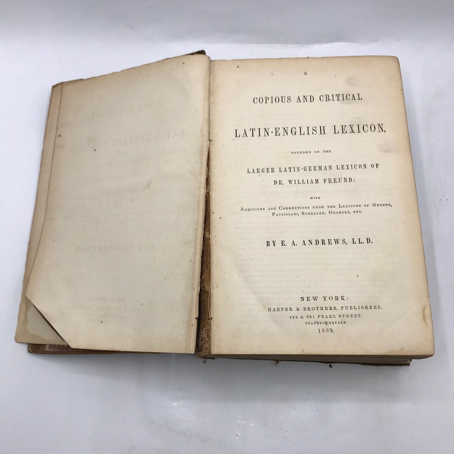 A Copious and Critical Latin English Lexicon E A Andrews Language Lexicography