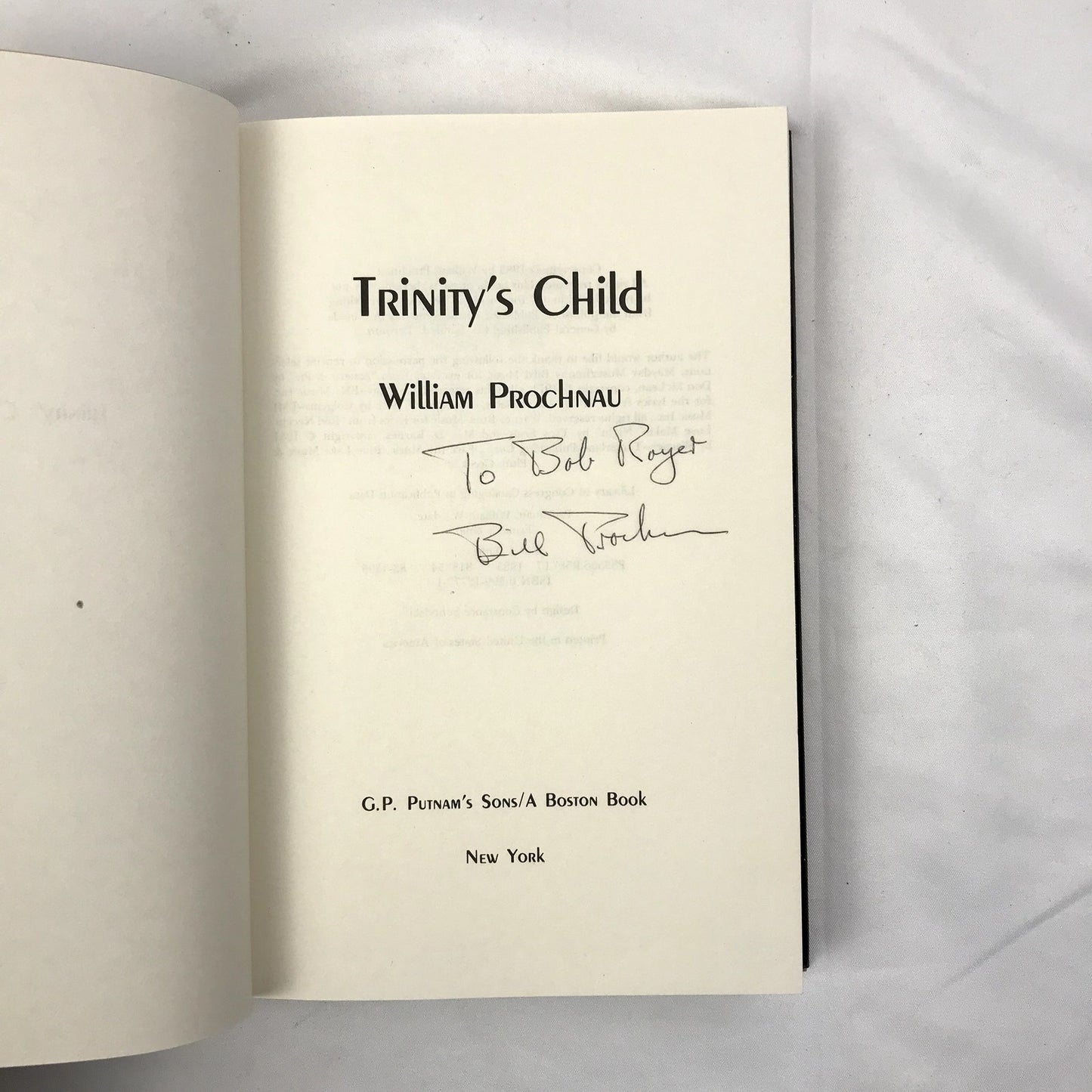 Trinity's Child: A Novel by Journalist William Prochnau Signed Hardcover 1983