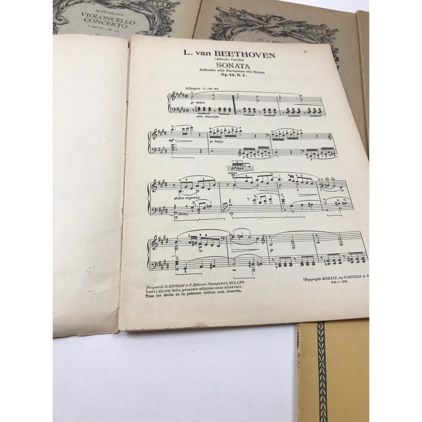 Classical Sheet Music Collection Piano Violin Cello Vocal Compositions Set of 7