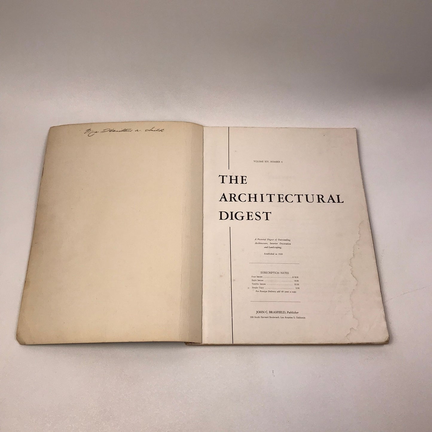 The Architectural Digest Magazine Volume XIV Number 4 Mid Century Modernism 1955