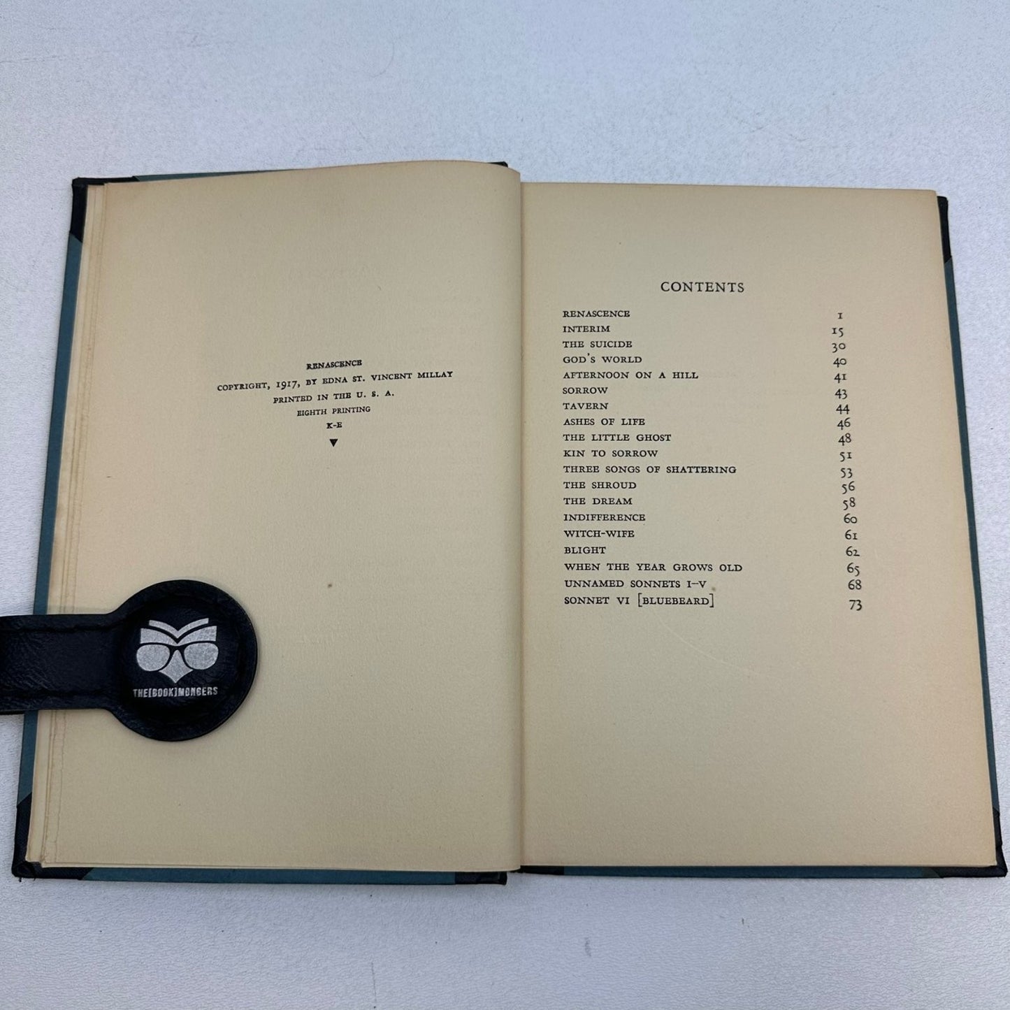 Renascence Edna St. Vincent Millay 1917 Poetry 8th Printing Harper