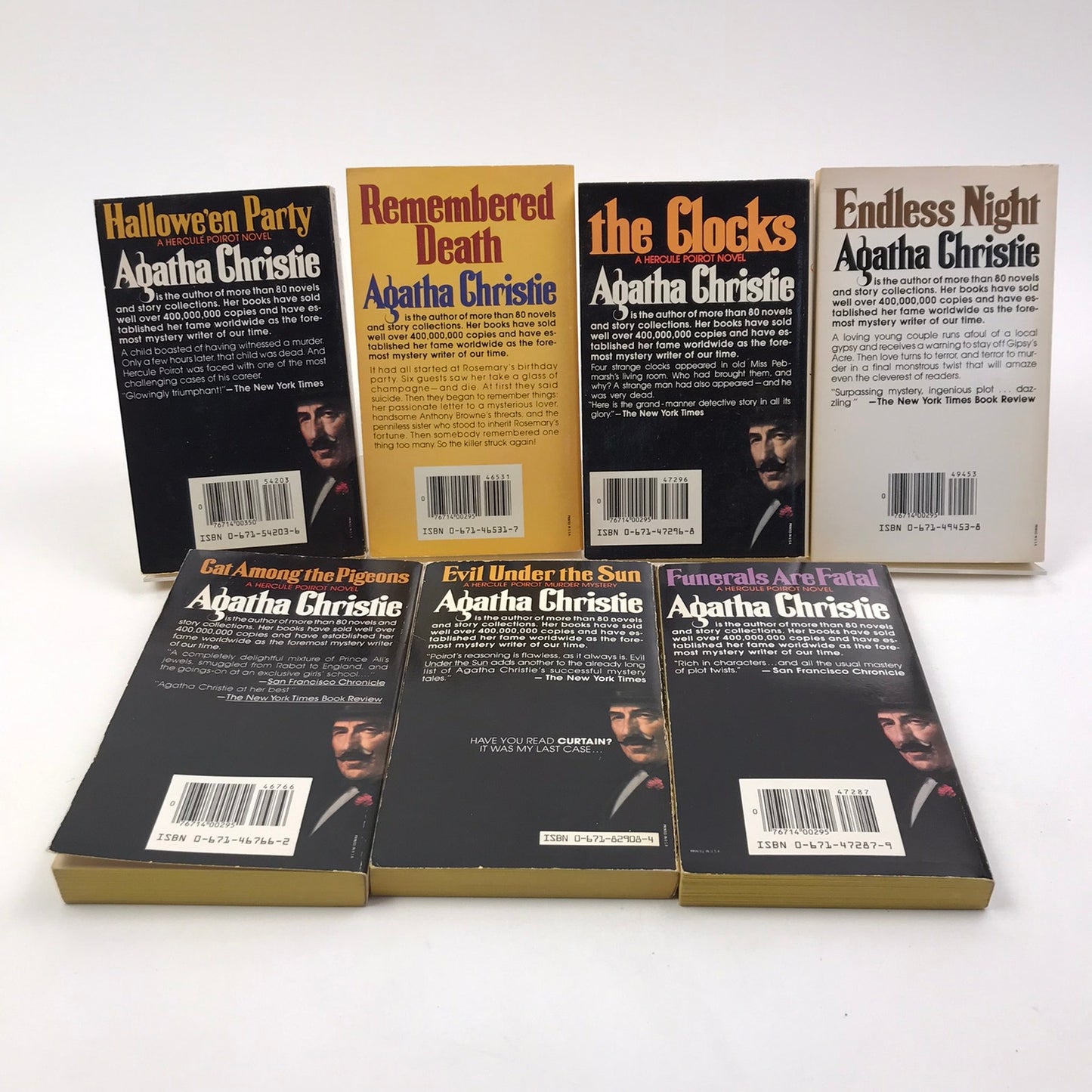 Agatha Christie Lot of 7 Vintage Paperback Novels Mystery Thriller Crime 1970's