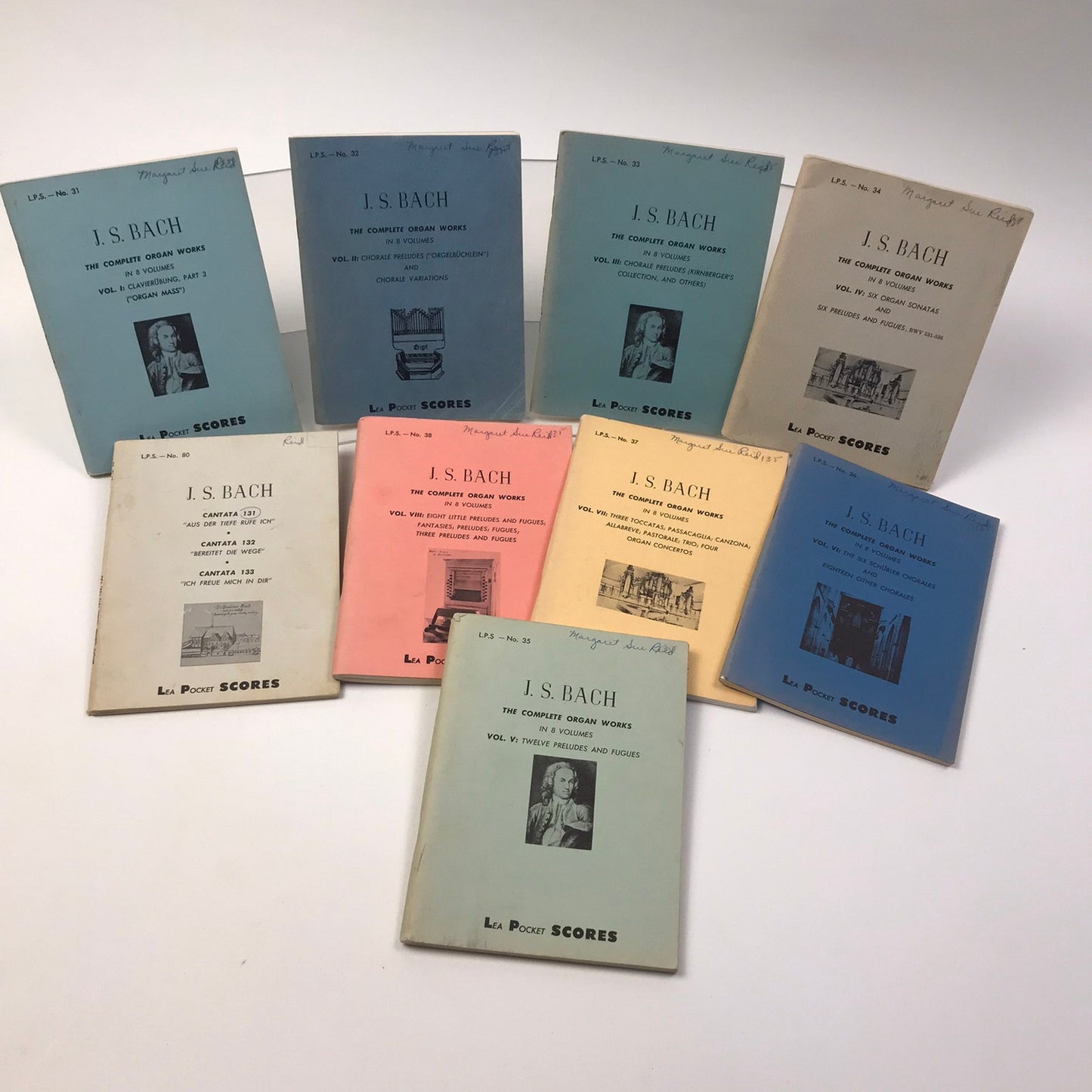 Lea Pocket Scores J S Bach Complete Organ Works Volumes 1-8 and Cantata Set of 9