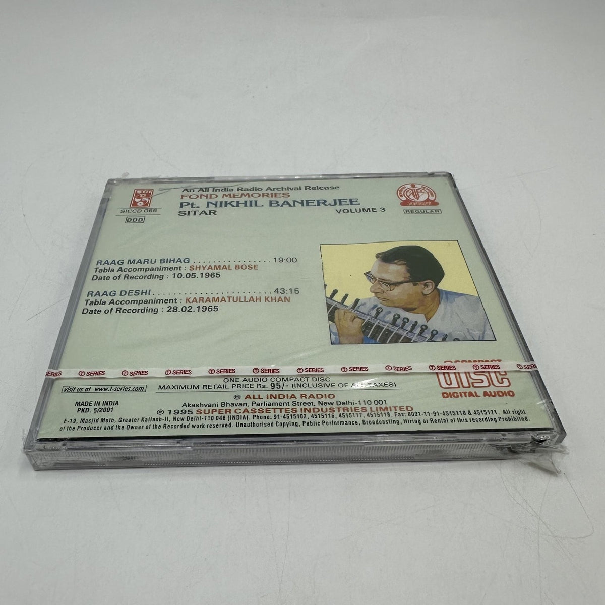 Pt. Nikhil Banerjee – Fond Memories Vol. 3 CD 2001 Indian Classical Sitar