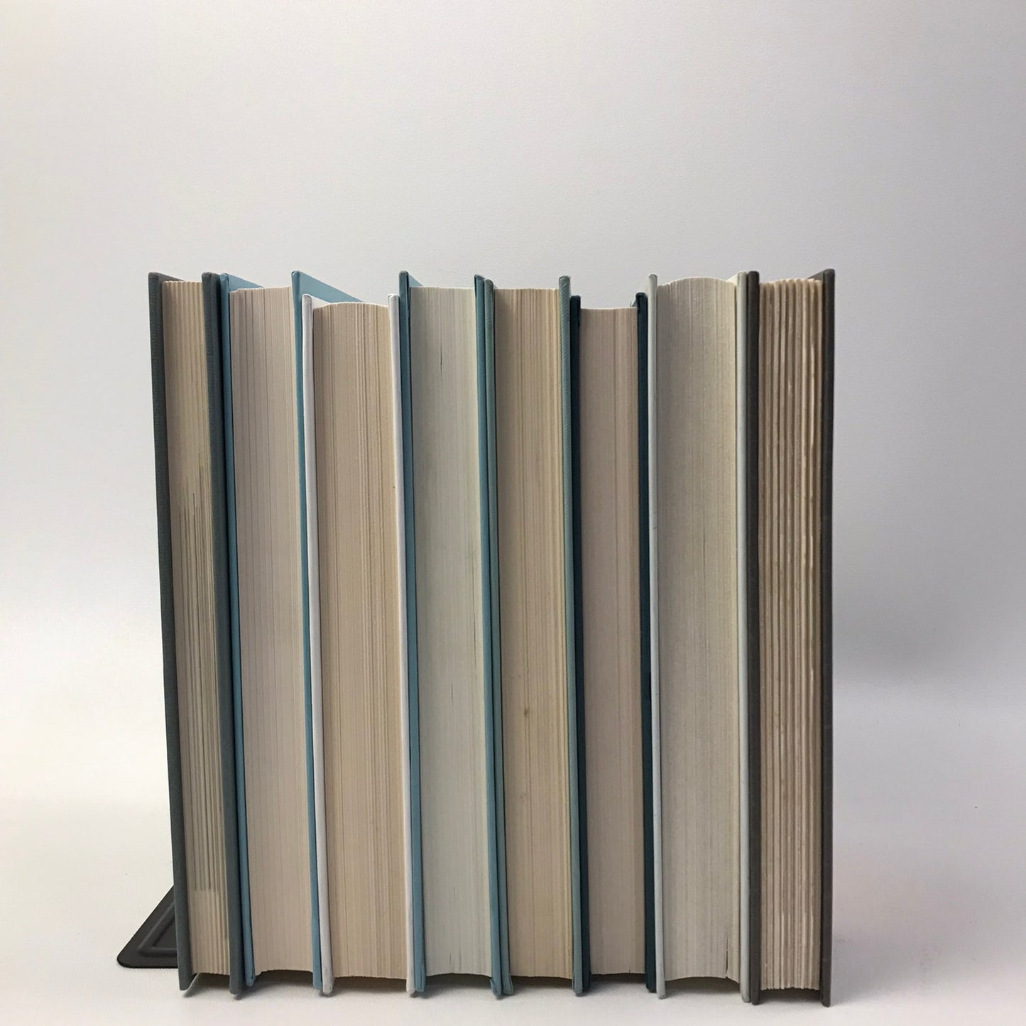 Blue Green Gray Book Stack Set of 8 Decorative Bookshelf Display Interior Design