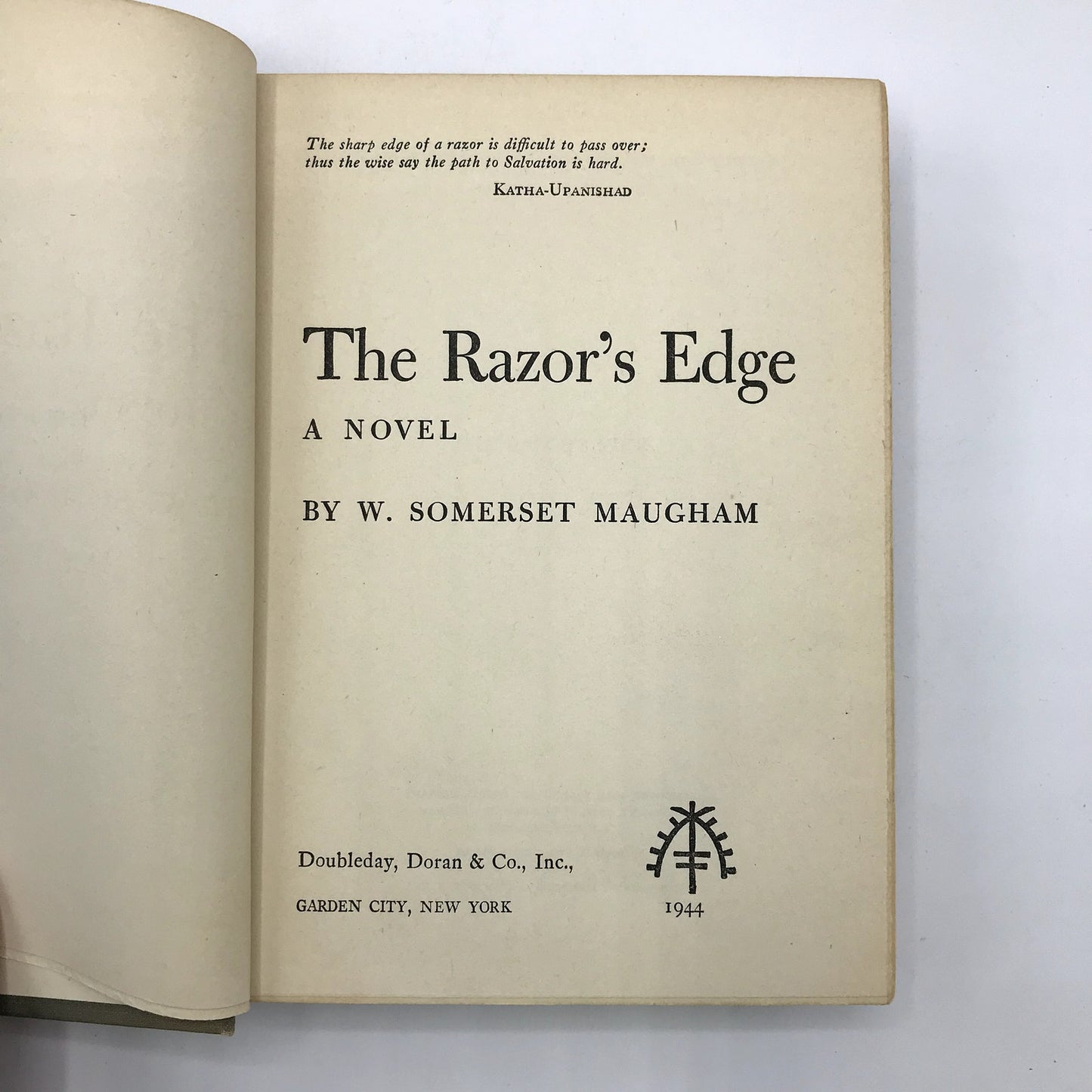 The Razor's Edge Hardcover Novel by William Somerset Maugham 1944 Doubleday