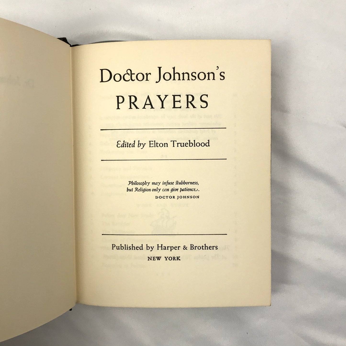 Doctor Johnsons Prayers Elton Trueblood SIGNED Religious Spiritual Theology 1947
