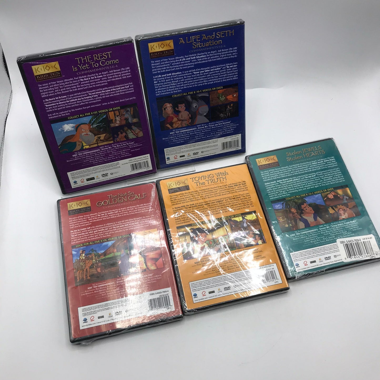 Kids Ten Commandments Set of 5 DVDs NEST Christian Bible Stories Homeschool