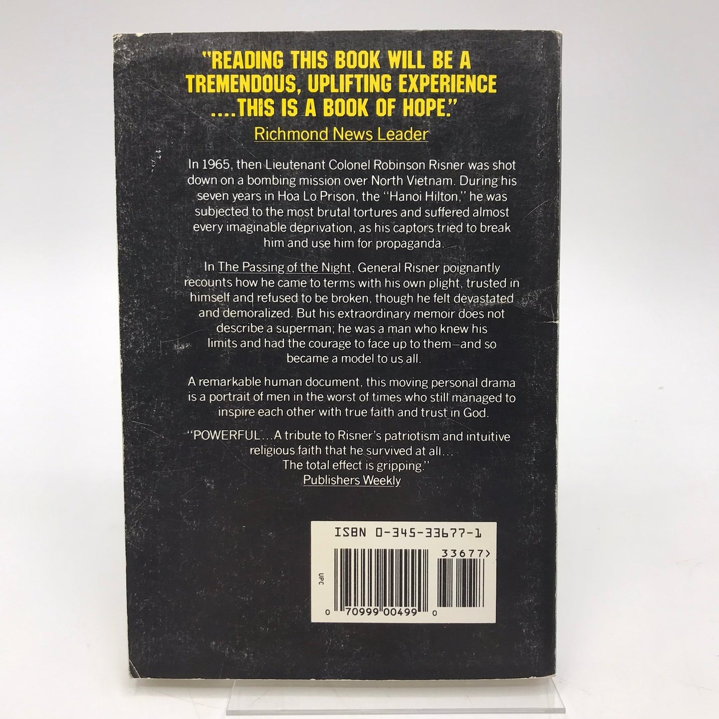 The Passing of the Night by Robinson Risner Signed PB 1975 American Officer