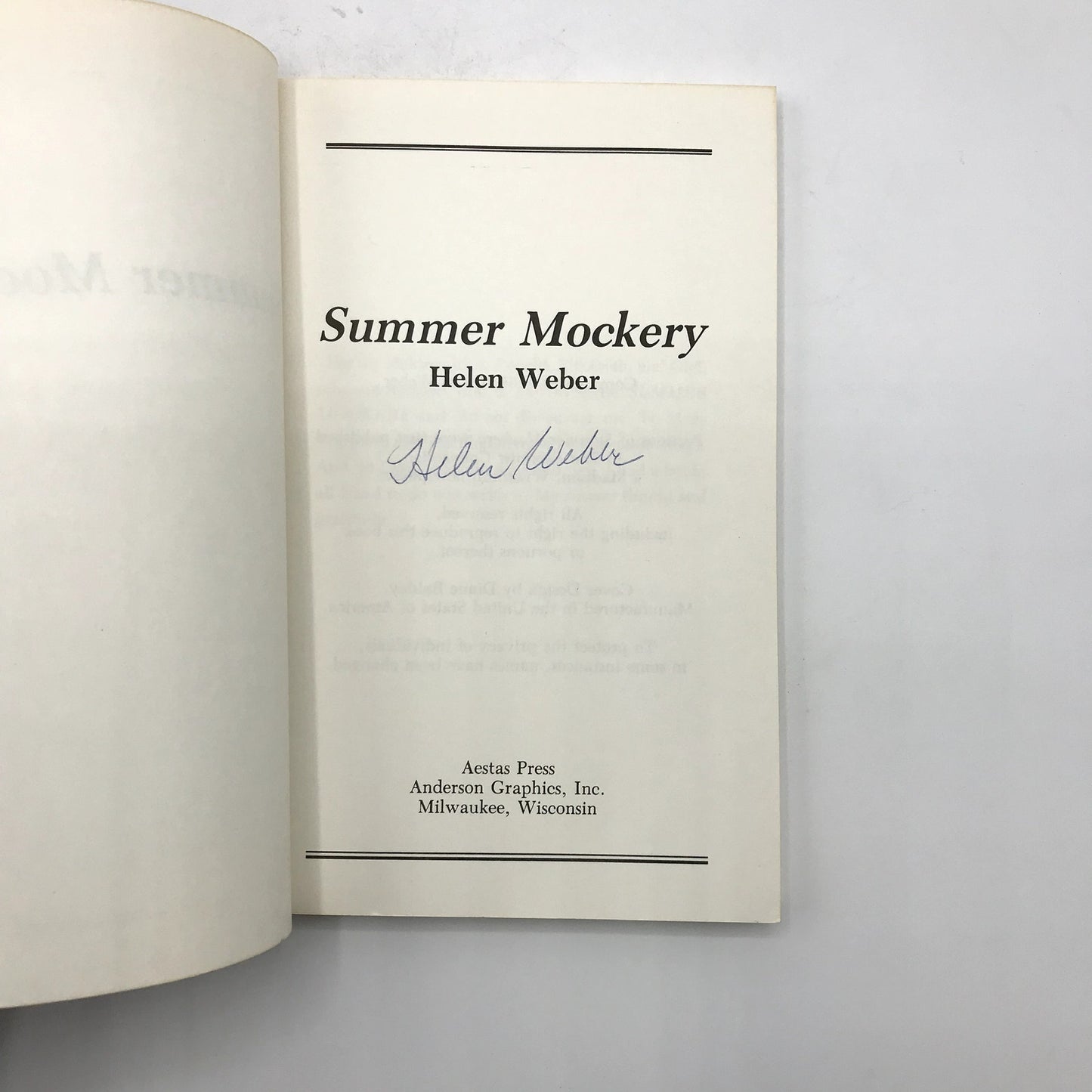 Summer Mockery: Civil Arrest Study 336 Paperback Book by Helen Weber Signed 1986