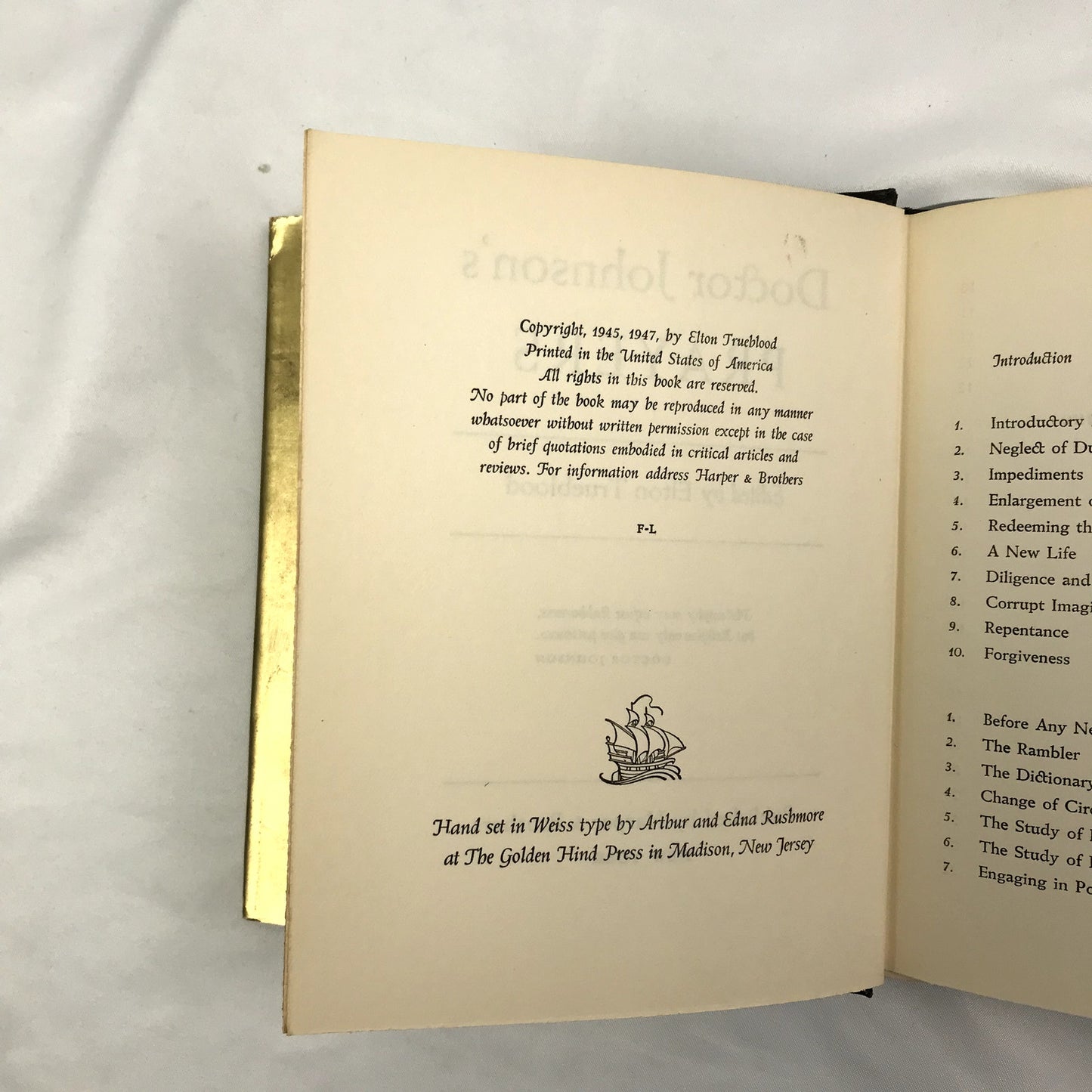 Doctor Johnsons Prayers Elton Trueblood SIGNED Religious Spiritual Theology 1947