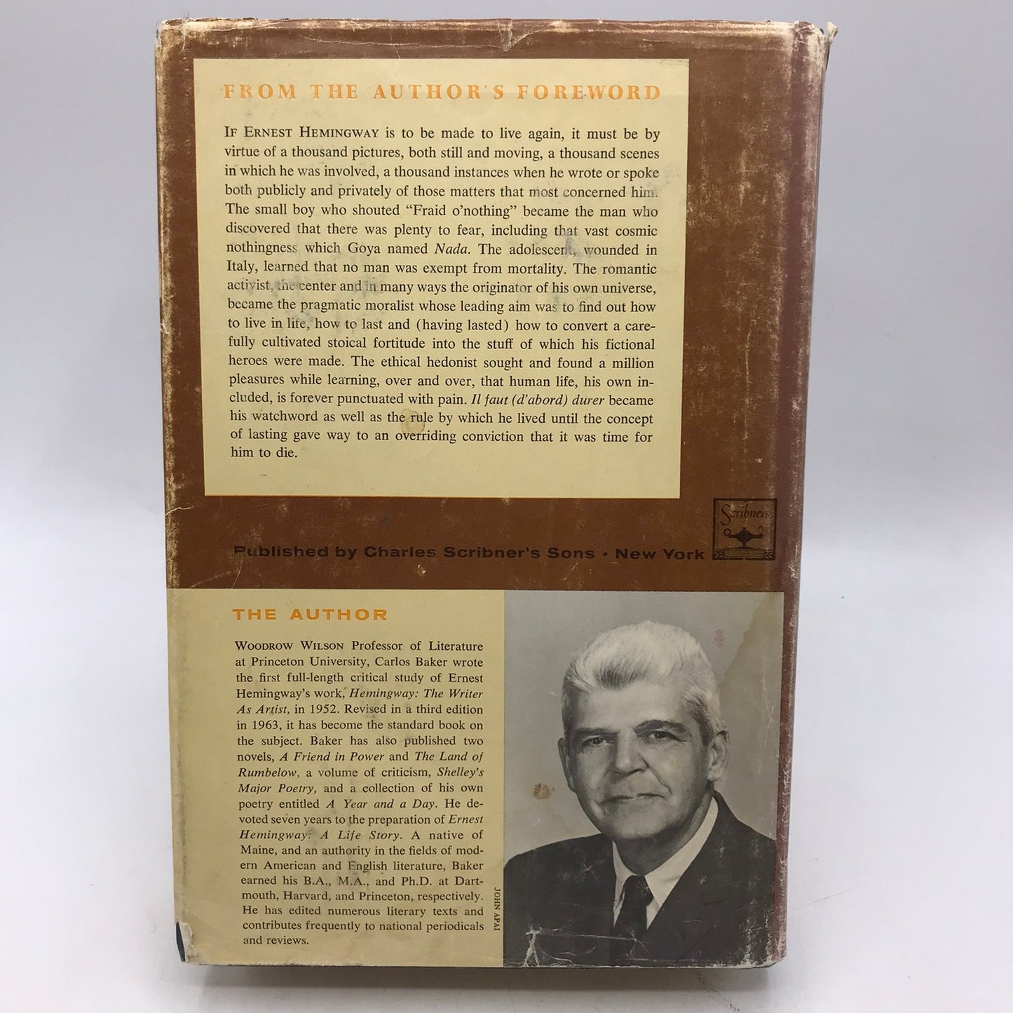 Ernest Hemingway A Life Story Carlos Baker Literary Criticism Biography Memoir