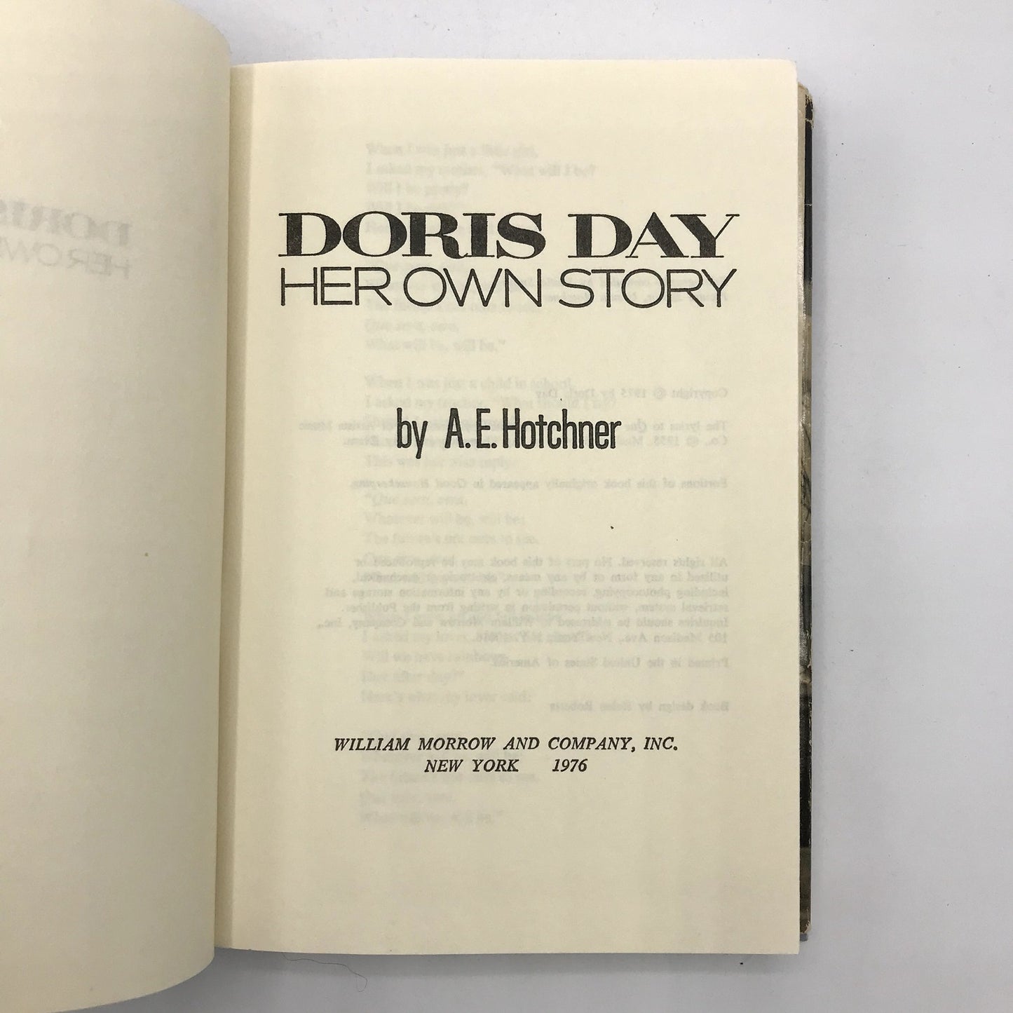Doris Day Her Own Story Illustrated Hardcover by A.E. Hotchner 1976 Biography