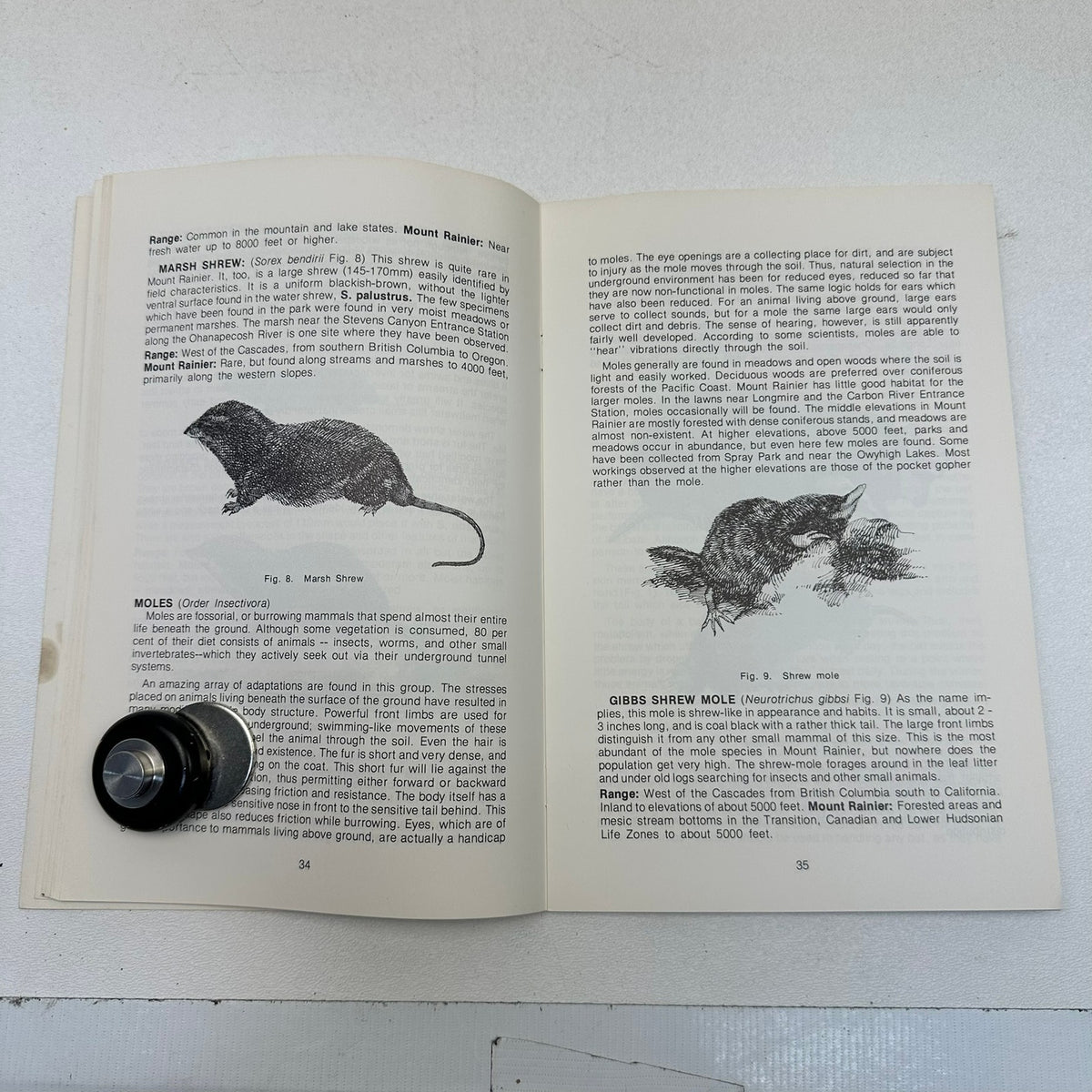 Mount Rainier's Mammals M.L. Schamberger 1970 Illustrated Natural History
