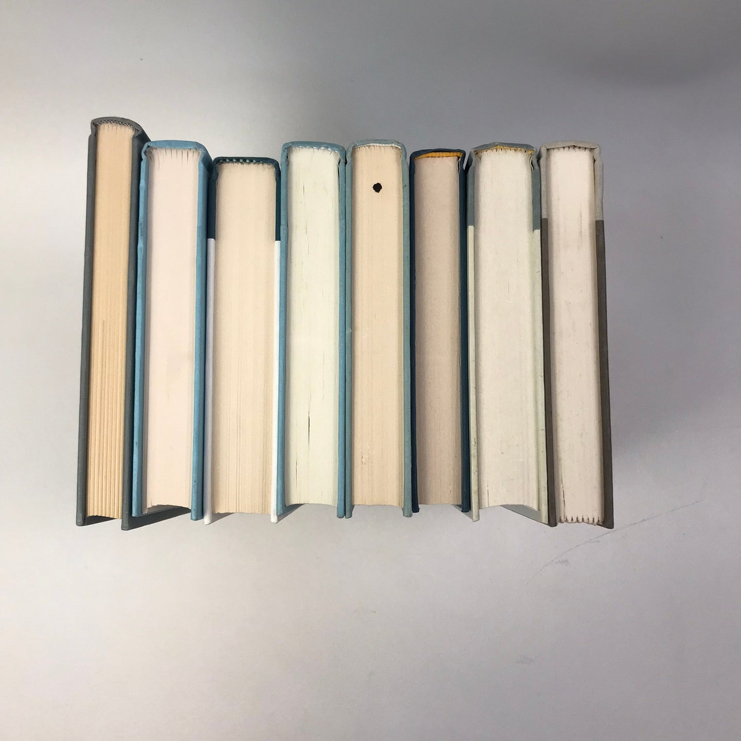 Blue Green Gray Book Stack Set of 8 Decorative Bookshelf Display Interior Design