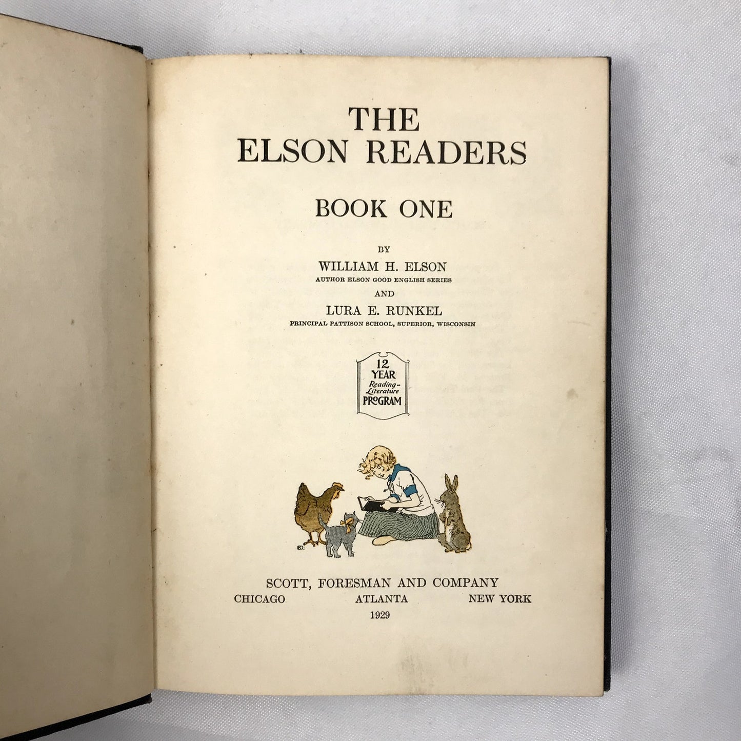 The Elson Readers Book One Illustrated Hardcover Book by William H. Elson 1927