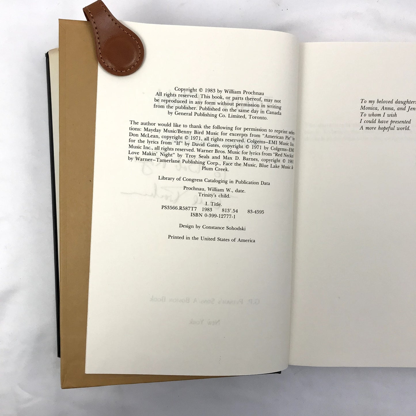 Trinity's Child: A Novel by Journalist William Prochnau Signed Hardcover 1983